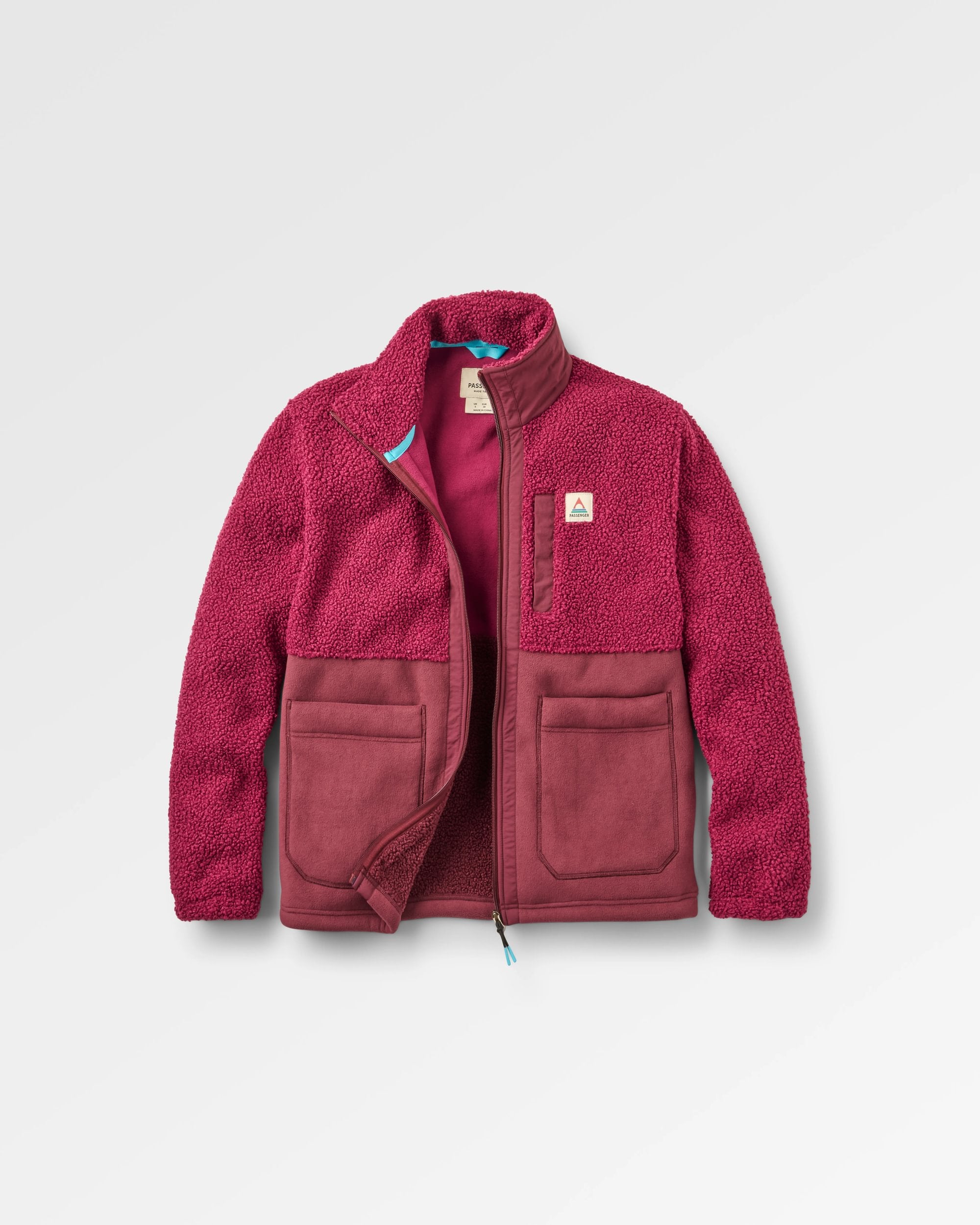 Oak Teddy Long Line Fleece - Fig/Wild Berry  - Flatlay