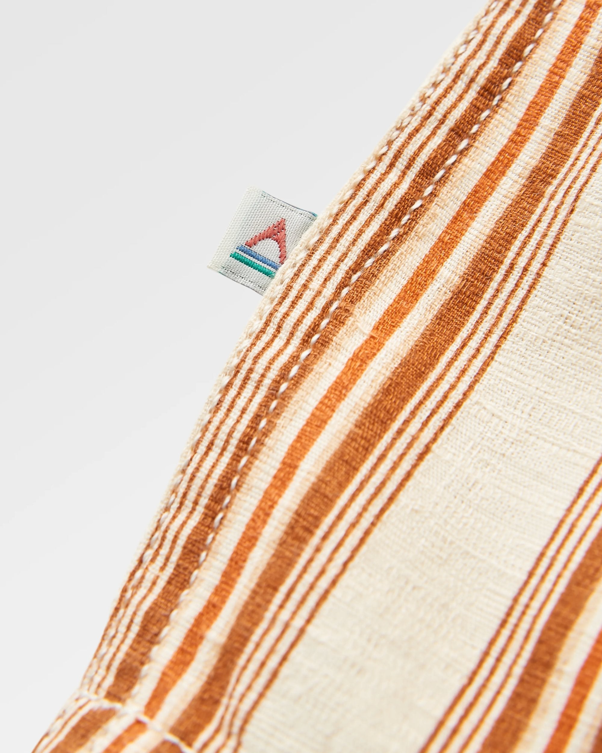 Cove Organic Textured Shirt - Sunset Orange Stripe - Flatlay