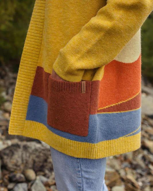 Vista Recycled Knit Cardigan - Amber Gold