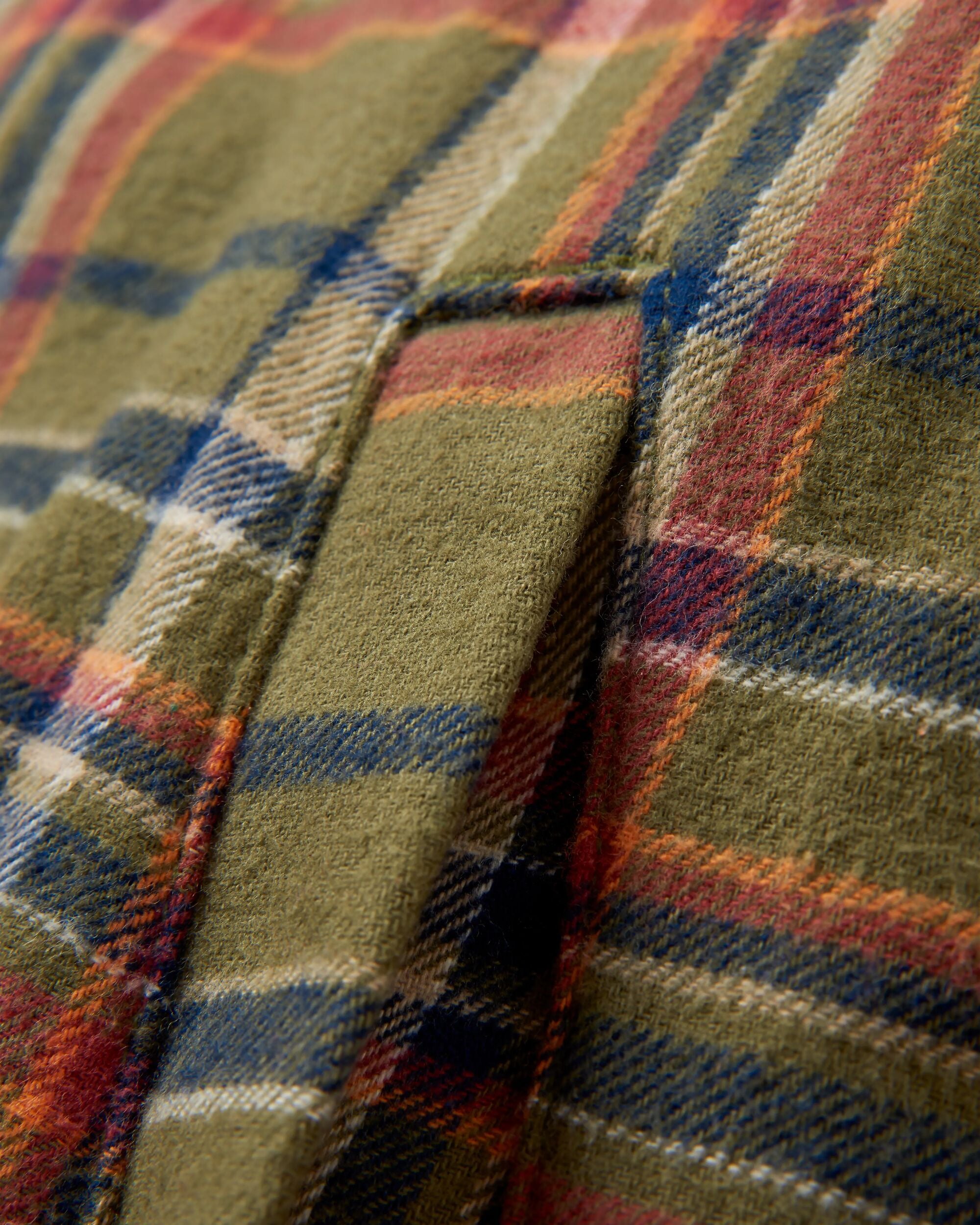 Stella Organic Cotton LS Shirt - Khaki Check - Flatlay