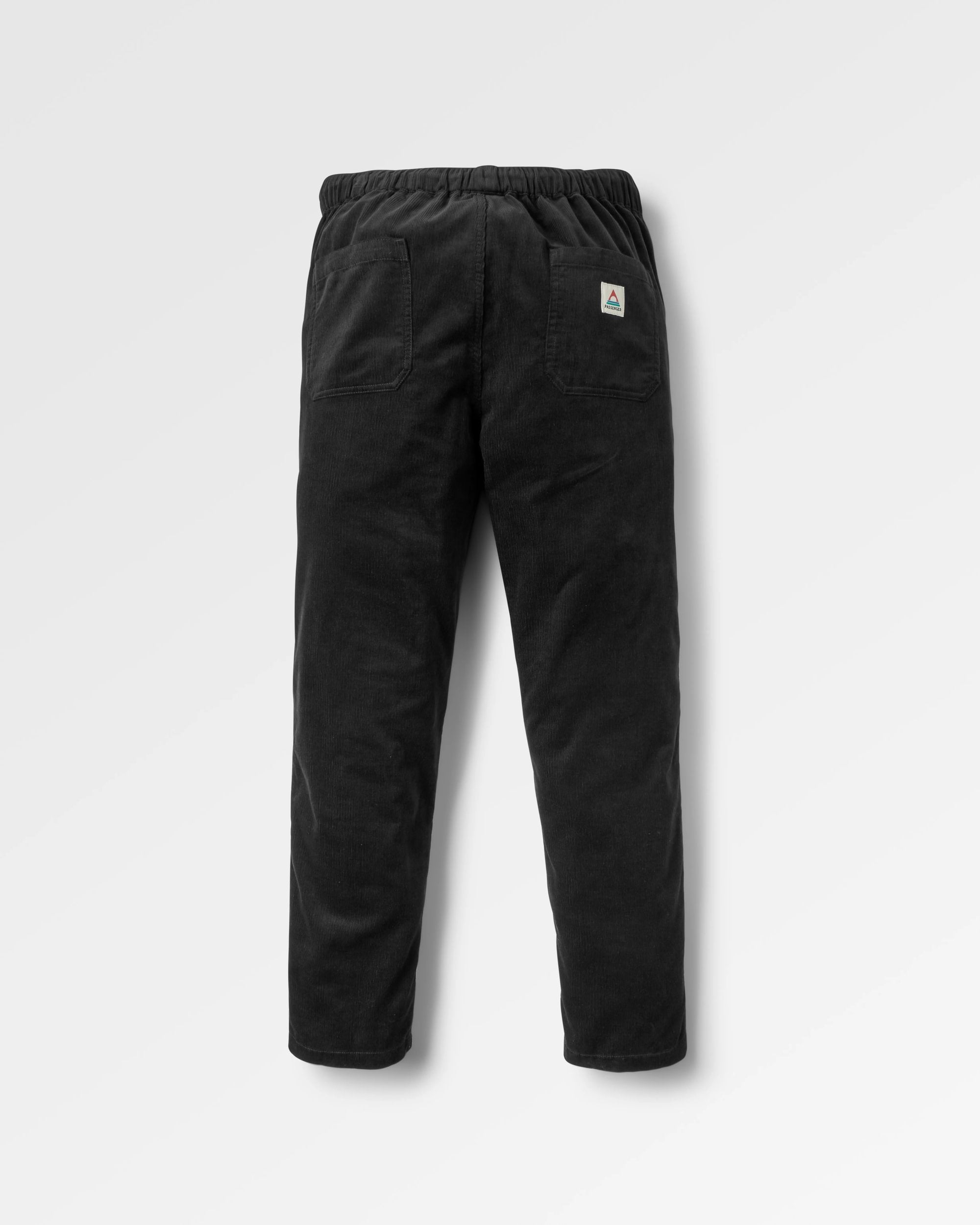 Compass Recycled Corduroy Trouser - Black - Flatlay