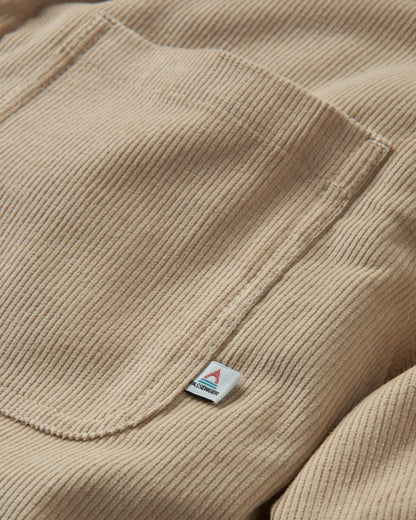 Kodiak Sherpa Lined Cord Overshirt - Stone - Flatlay