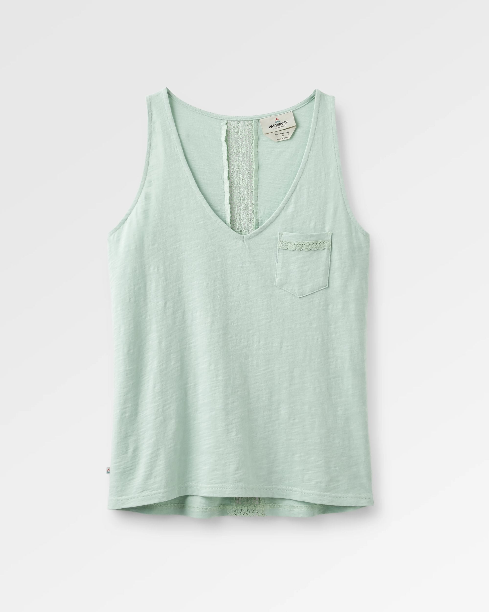 Rivergate Recycled Cotton Top - Spearmint - Flatlay