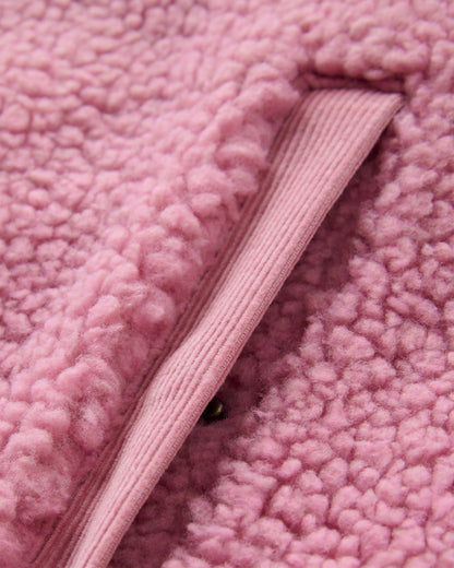 Tawny Collarless Deep-Pile Sherpa Gilet 2.0 - Pink Haze - Flatlay