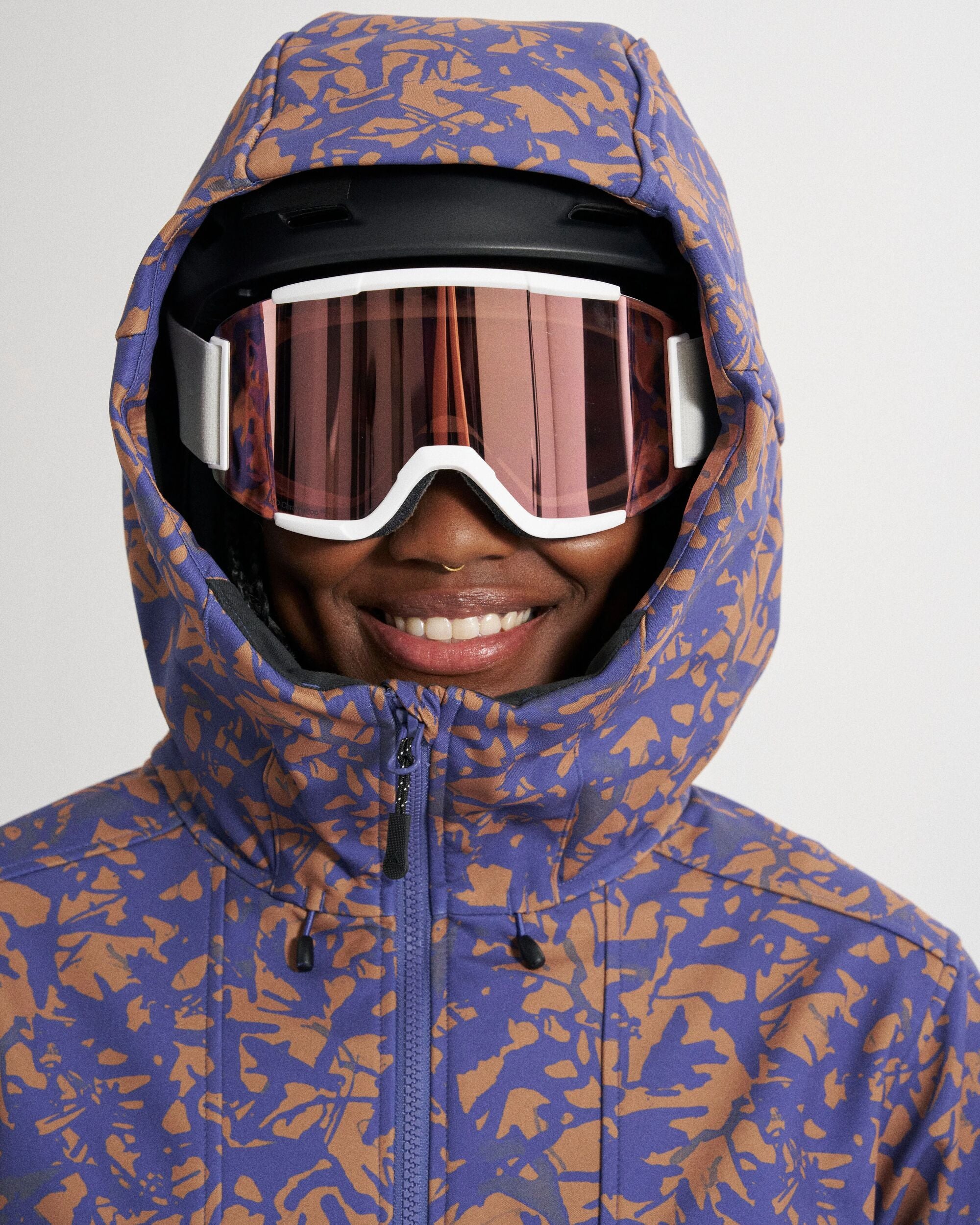 Snowscape Women's Recycled Softshell Pullover - Frost Toffee - Studio Model