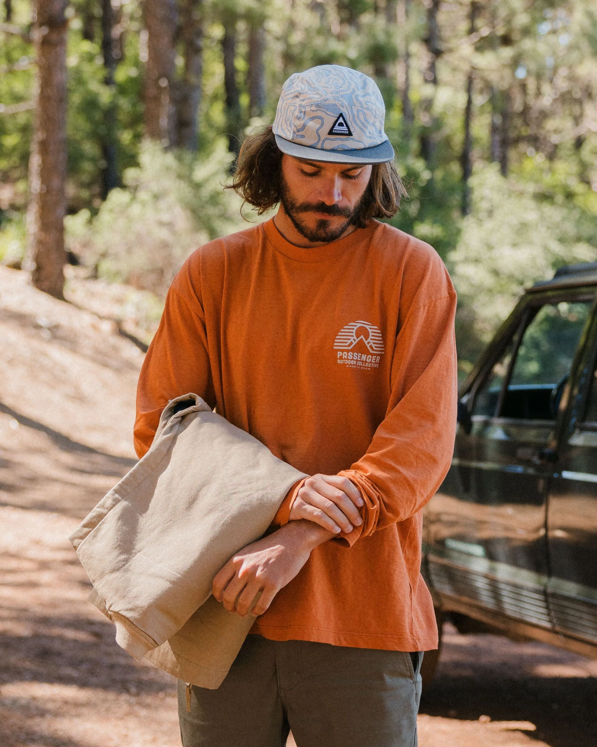 Elbio Relaxed Fit LS T-Shirt - Sunset Orange Marl - Lifestyle