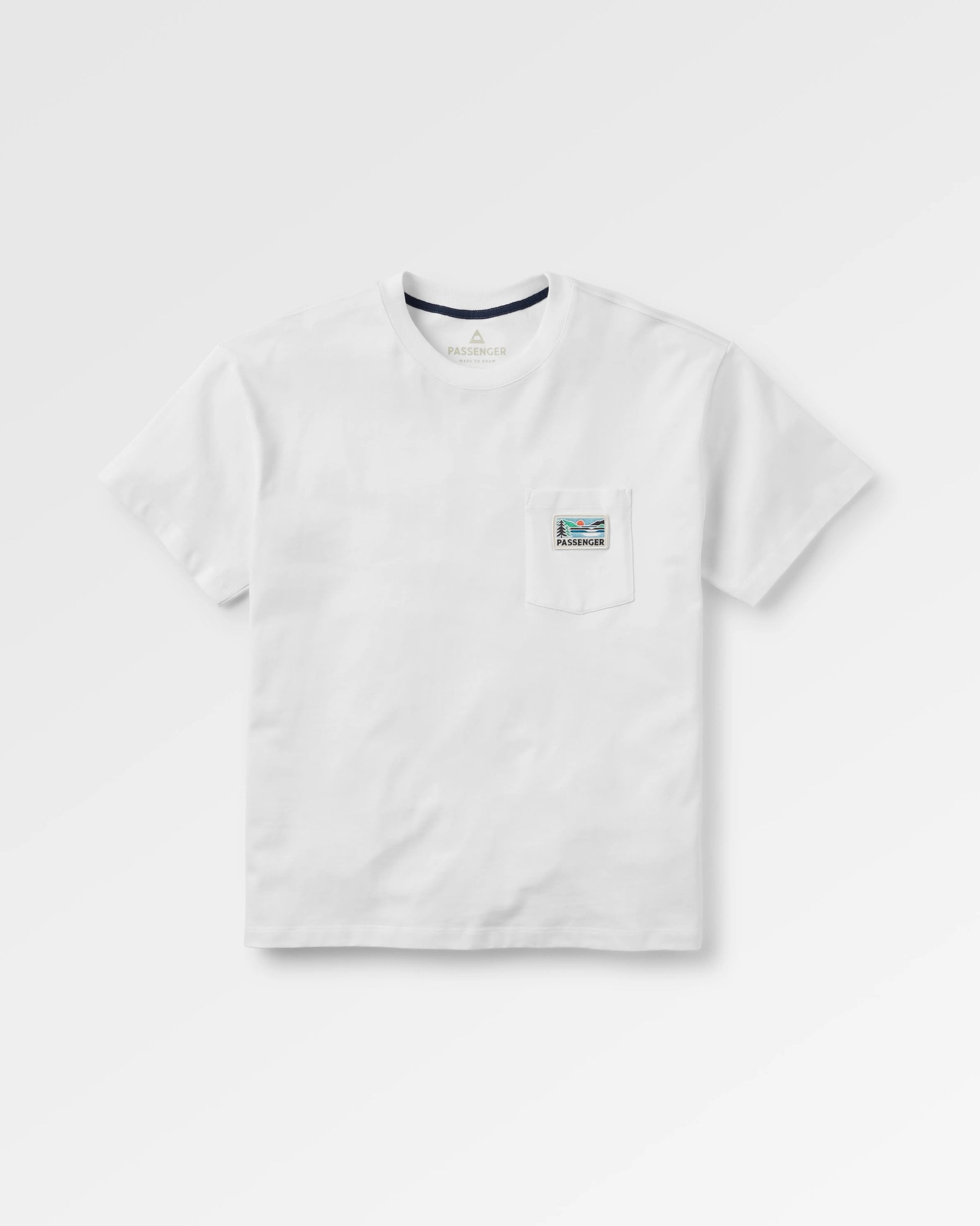 Roamer Patch Relaxed Fit T-Shirt - White - Flatlay