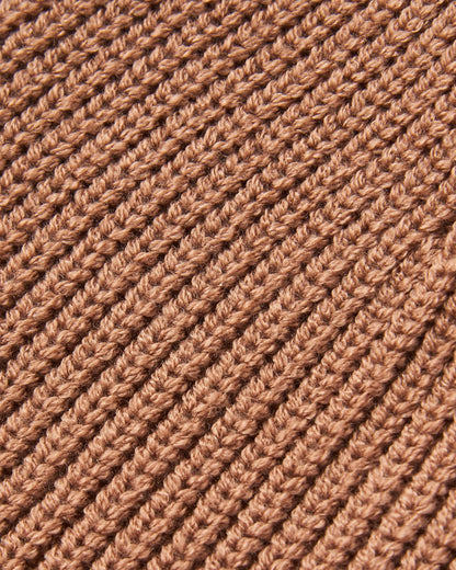 Compass Recycled Beanie - Toffee - Flatlay