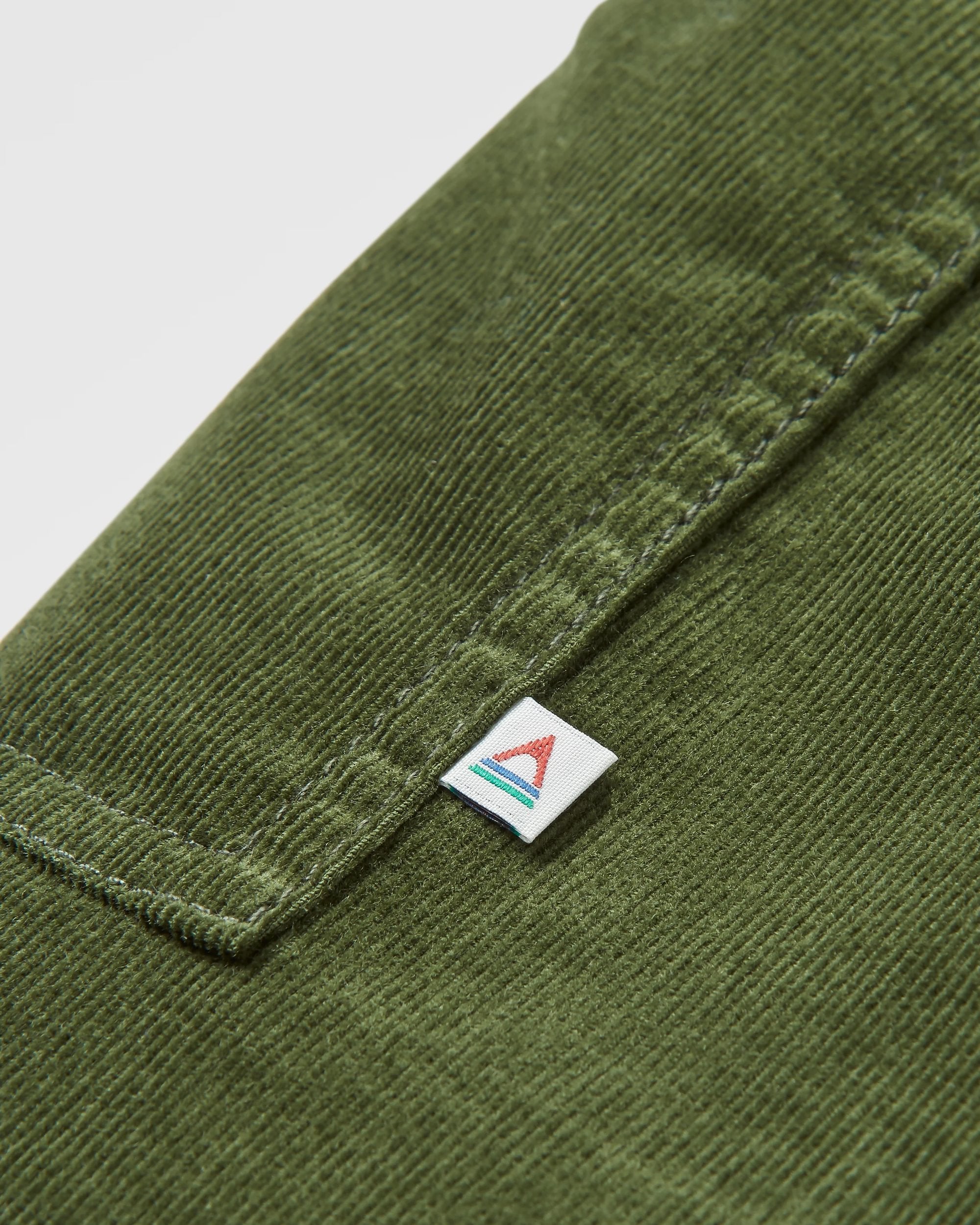 Someday Organic Cotton Corduroy Cropped Trouser - Fir Tree - Flatlay