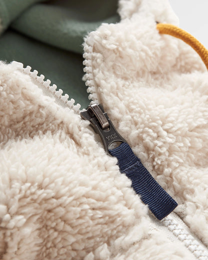 Nestling Sherpa Hooded Fleece - Vintage White - Flatlay