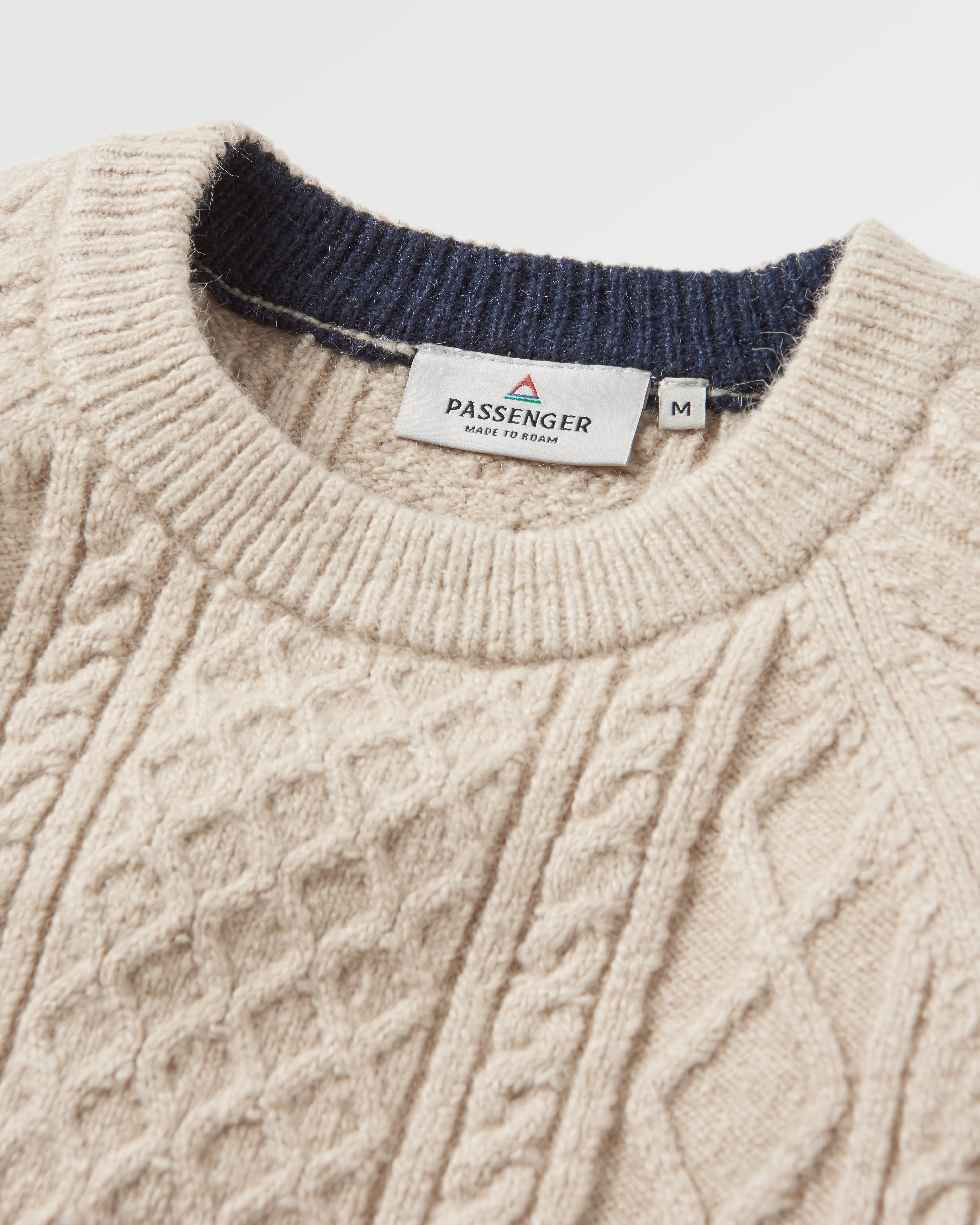 Sandbar Cable Knitted Jumper - Stone - Flatlay