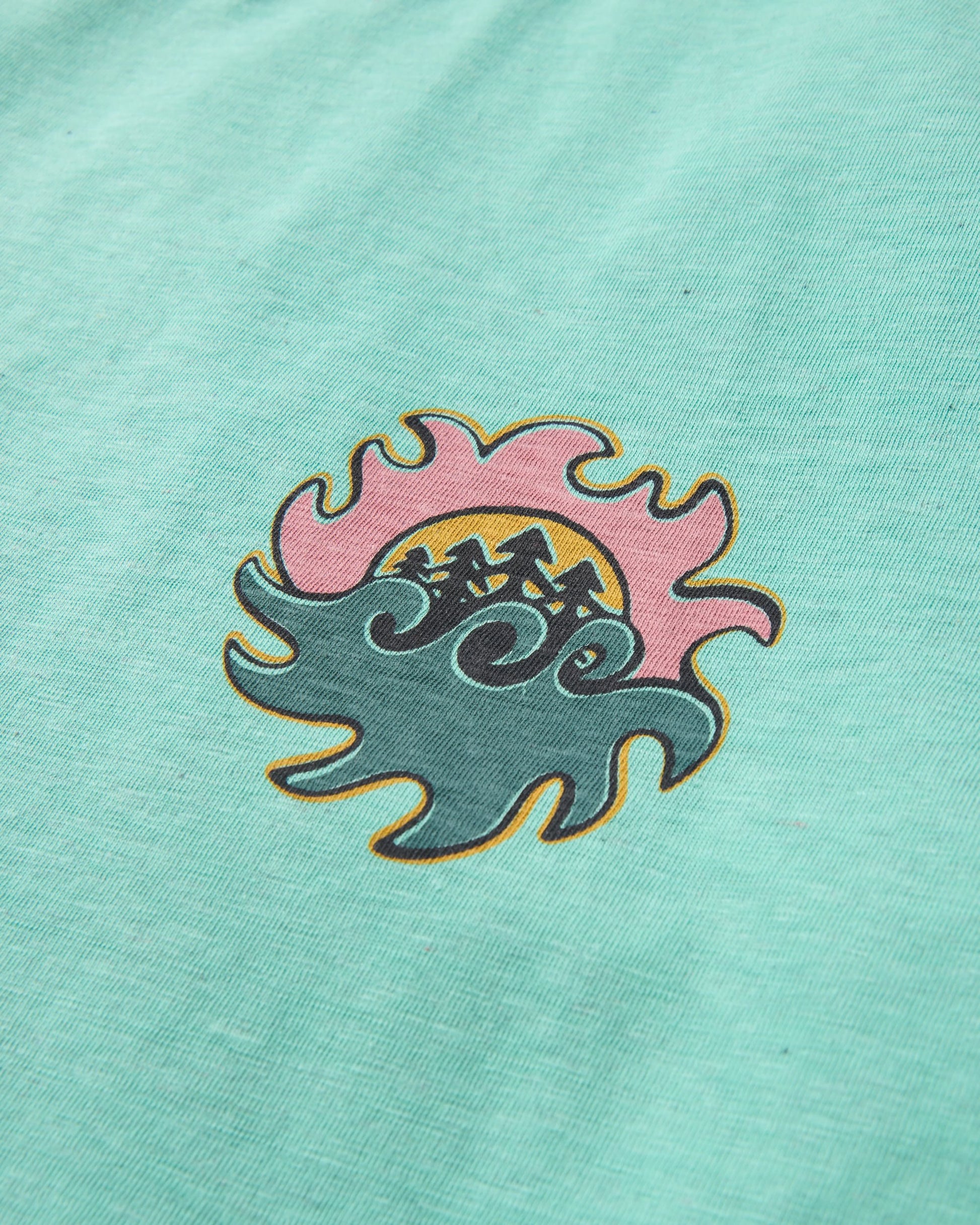 Dune Recycled Cotton Relaxed Fit T-Shirt - Aqua Marl - Flatlay