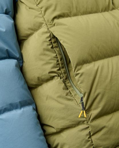 Kindlewood Down Jacket - Stormy Blue/Khaki - Flatlay