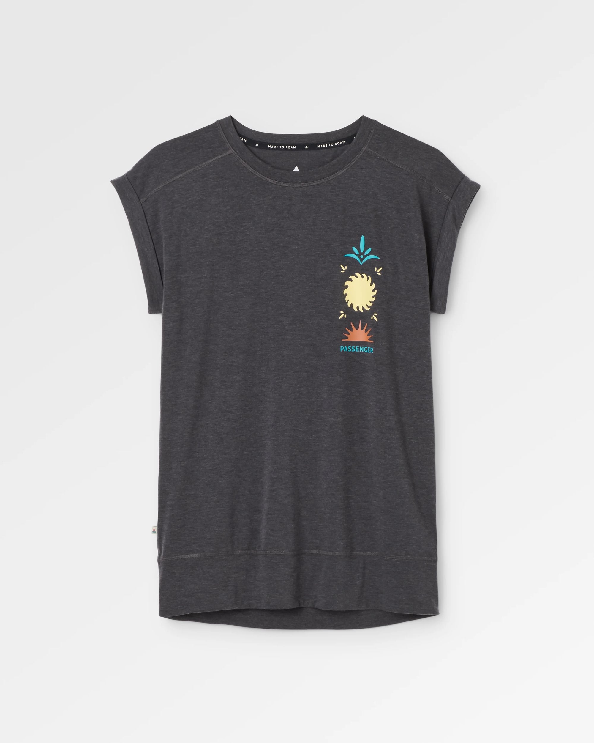 Womens Solscape Active T-Shirt - Faded Black Marl - Flatlay