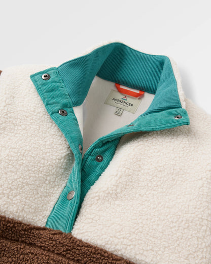Clover Sherpa Fleece Pullover - Chestnut - Flatlay