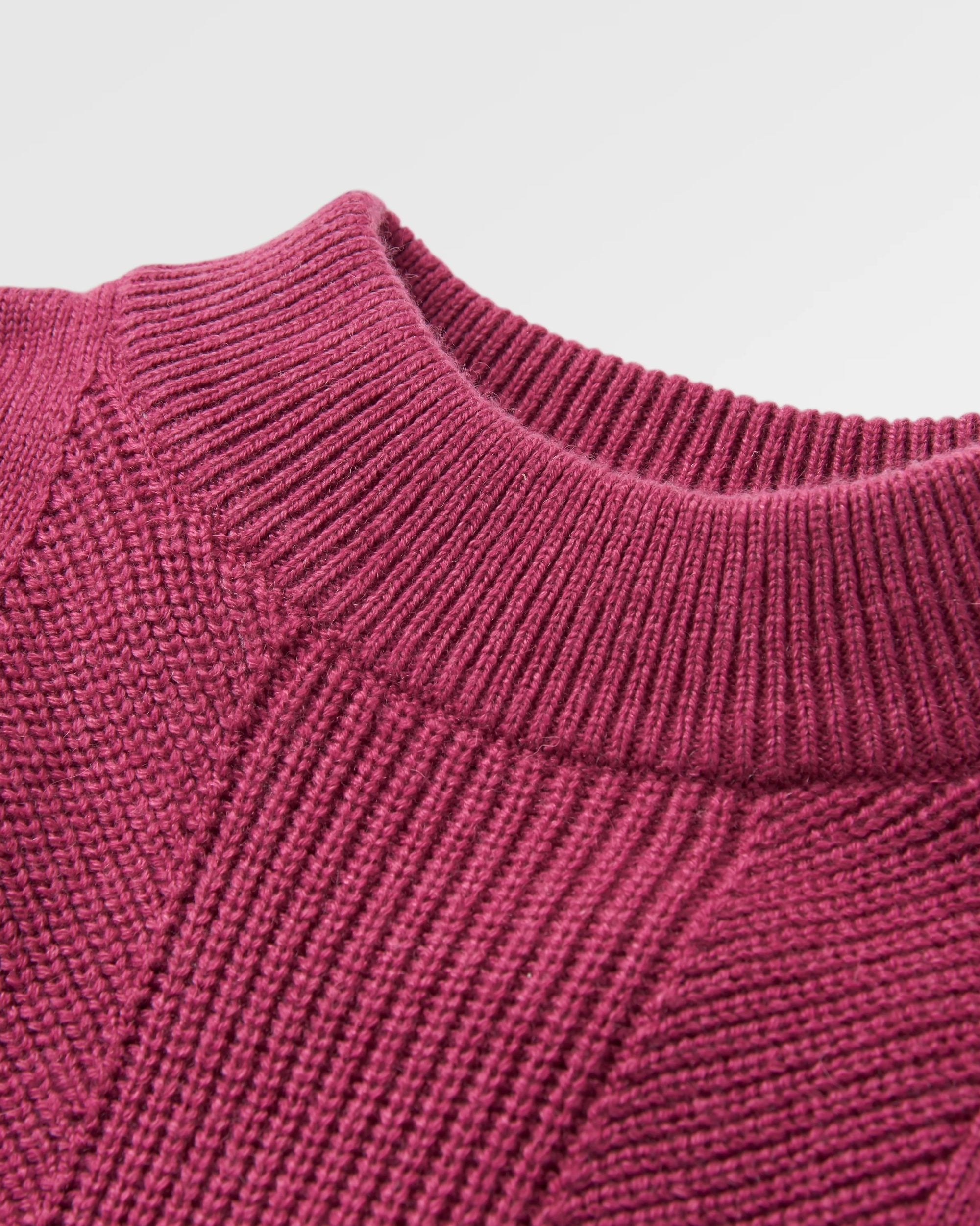 Hideout Oversized Recycled Knitted Jumper - Rhubarb - Flatlay