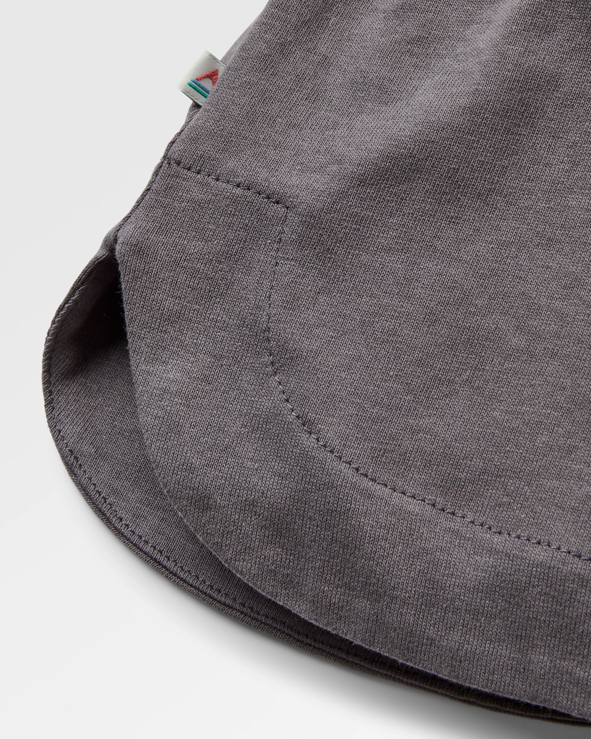 Rambling Recycled Cotton LS T-Shirt - Charcoal - Flatlay