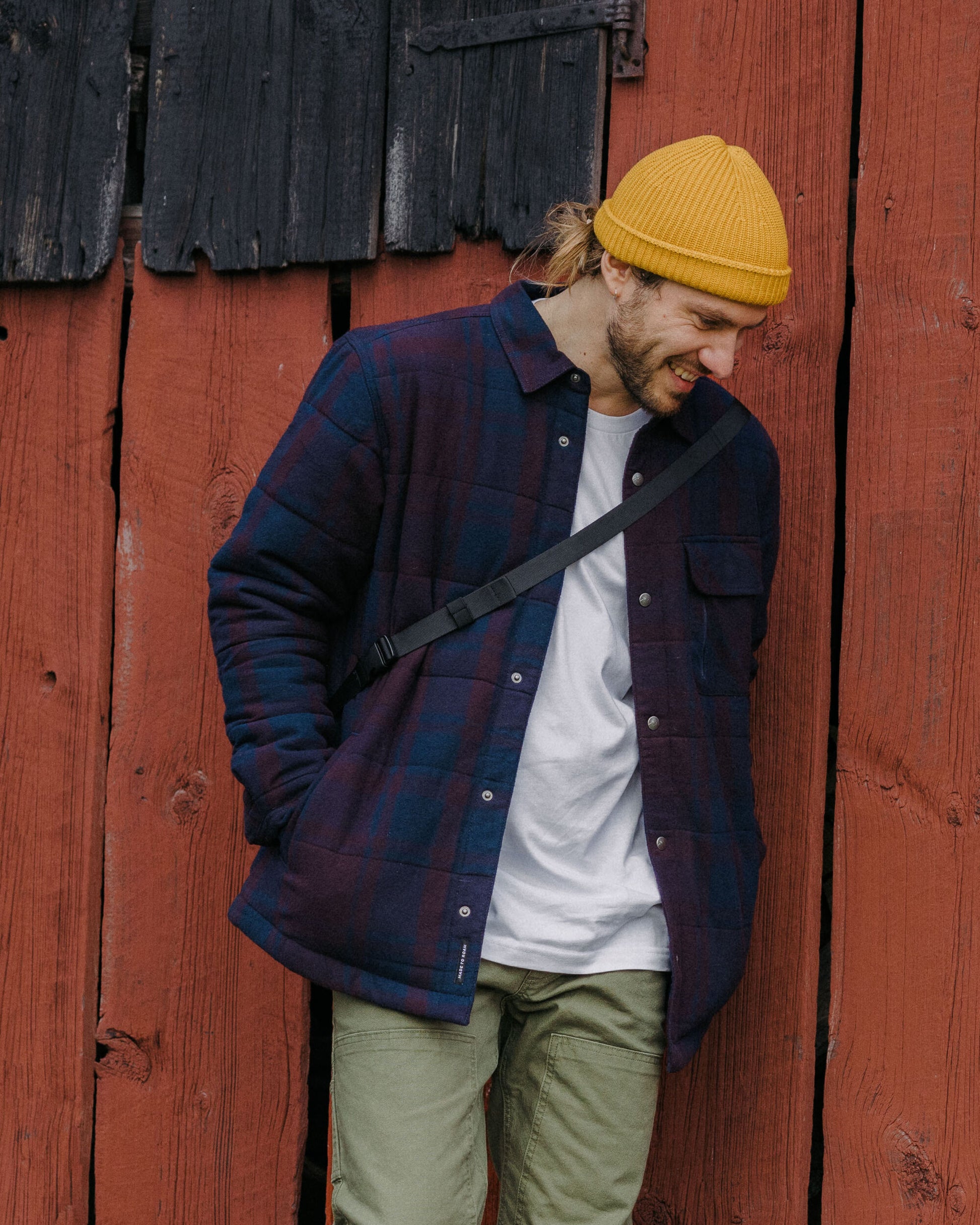 Taranaki Quilted Overshirt - Deep Plum/Deep Navy Check