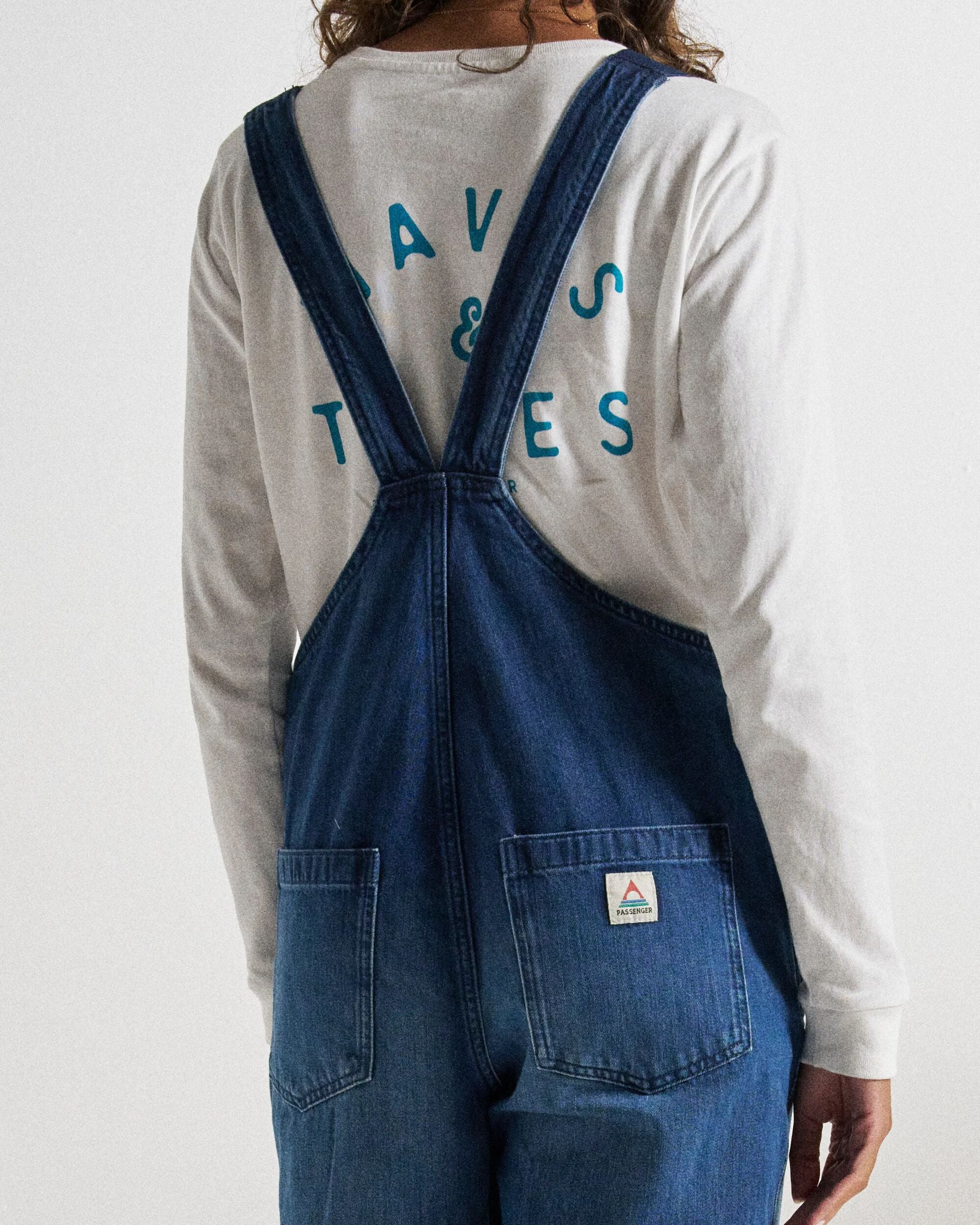 Shuffle Denim Dungarees - Denim Blue - Studio Model