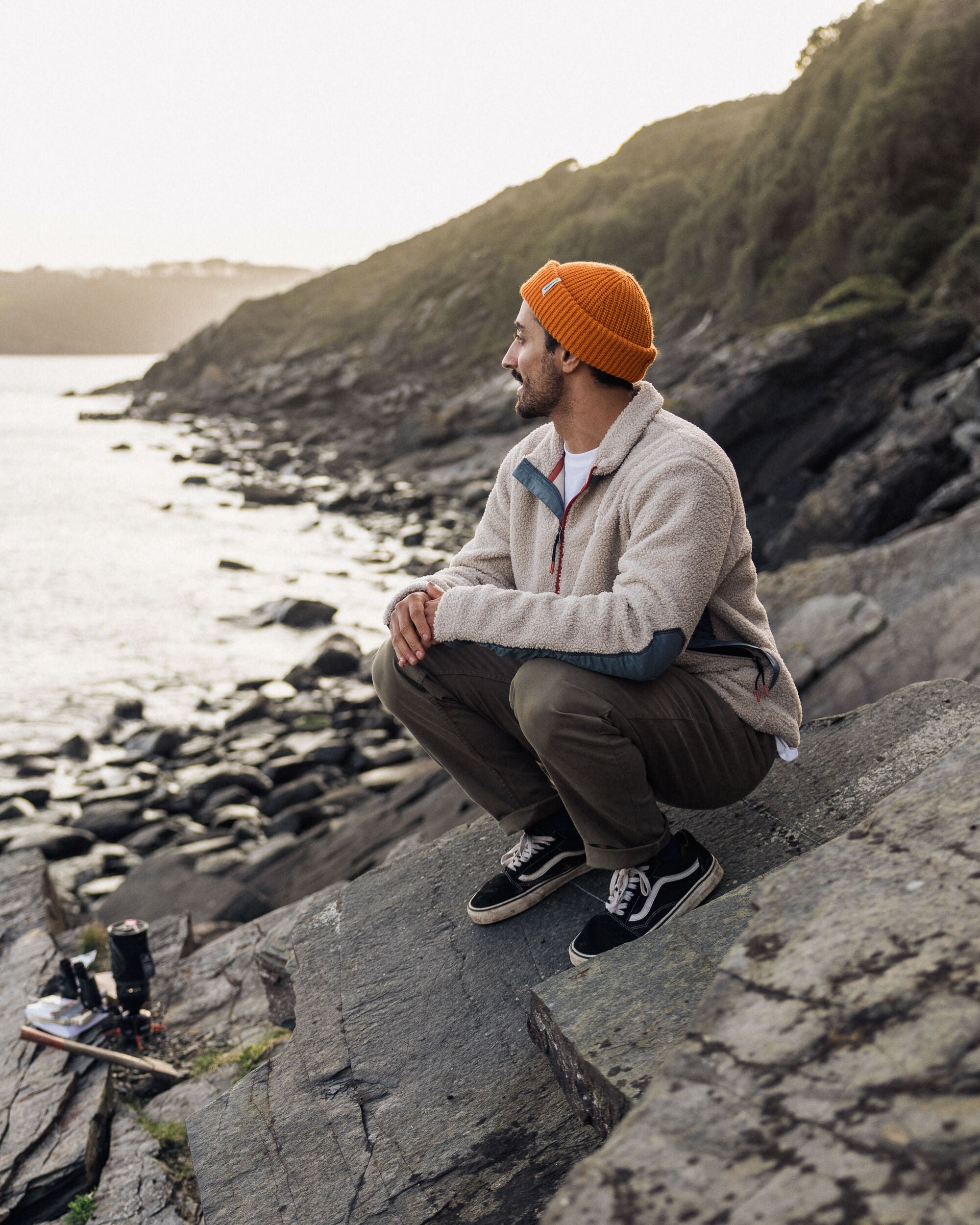 Muse Recycled Polar-Lined Sherpa Fleece - Pebble Grey - Lifestyle