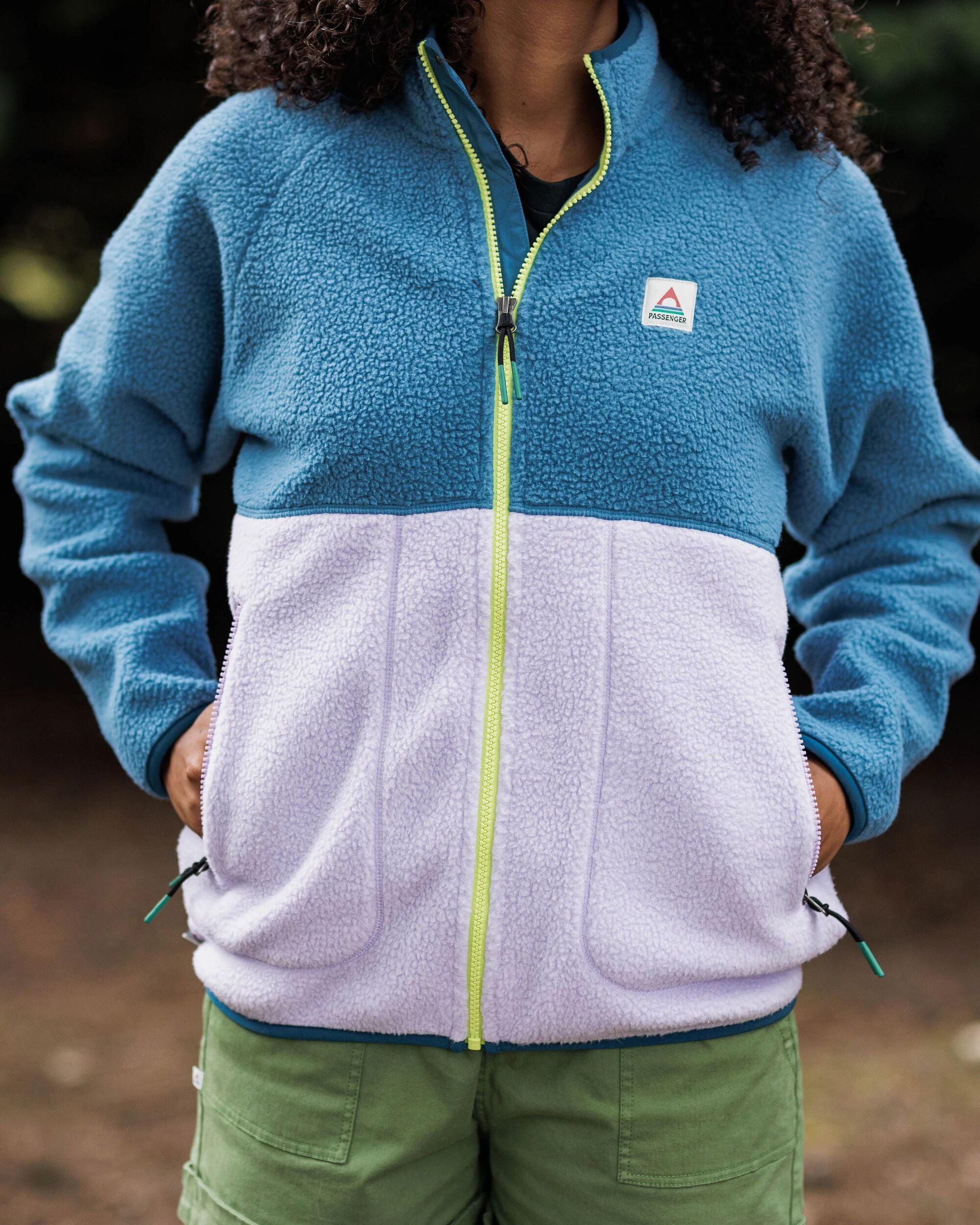 Fairbanks Full Zip Recycled Sherpa Fleece - Lilac Mist - Lifestyle