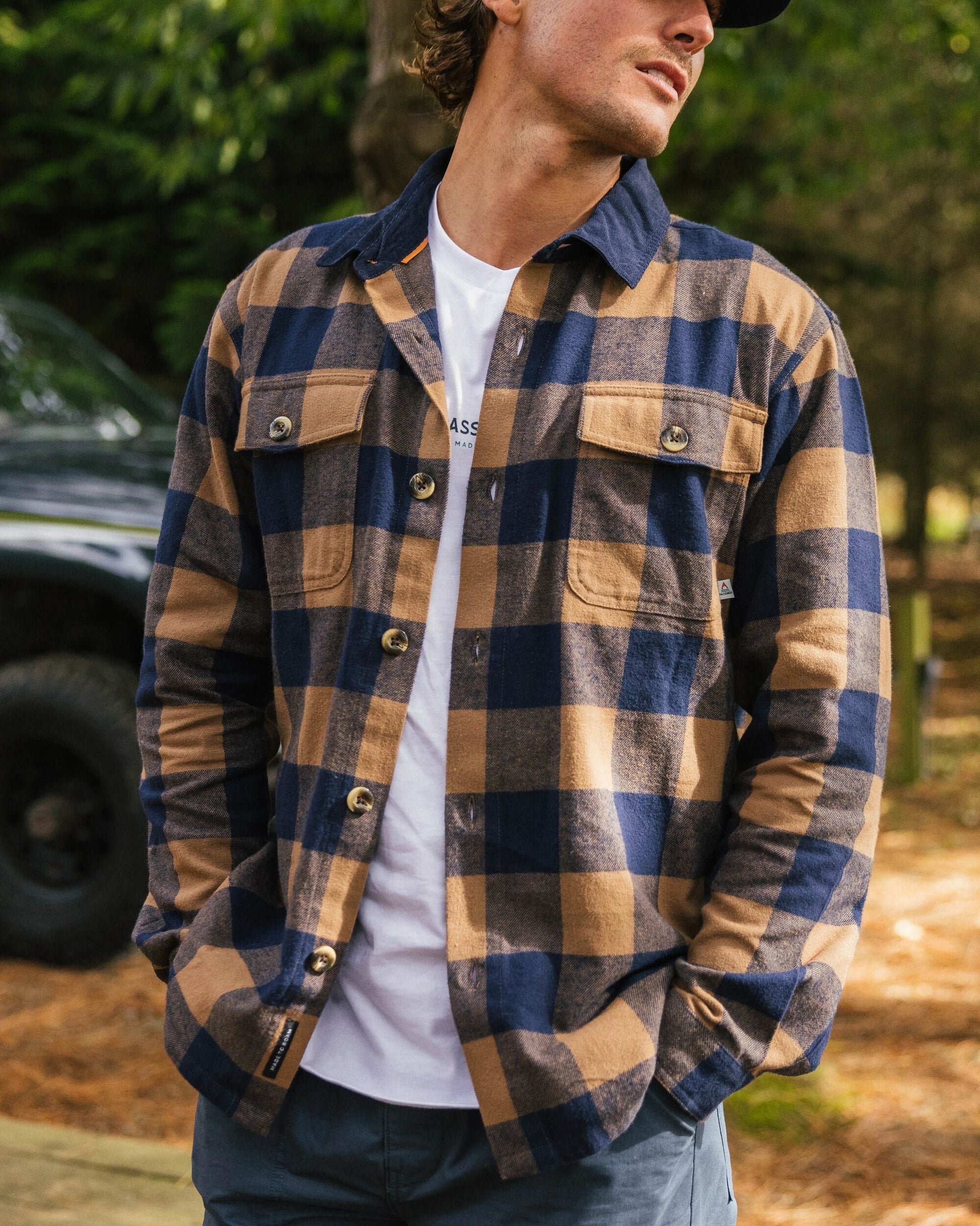 Rustic 2.0 Organic Cotton Shirt - Toffee/Rich Navy Buffalo