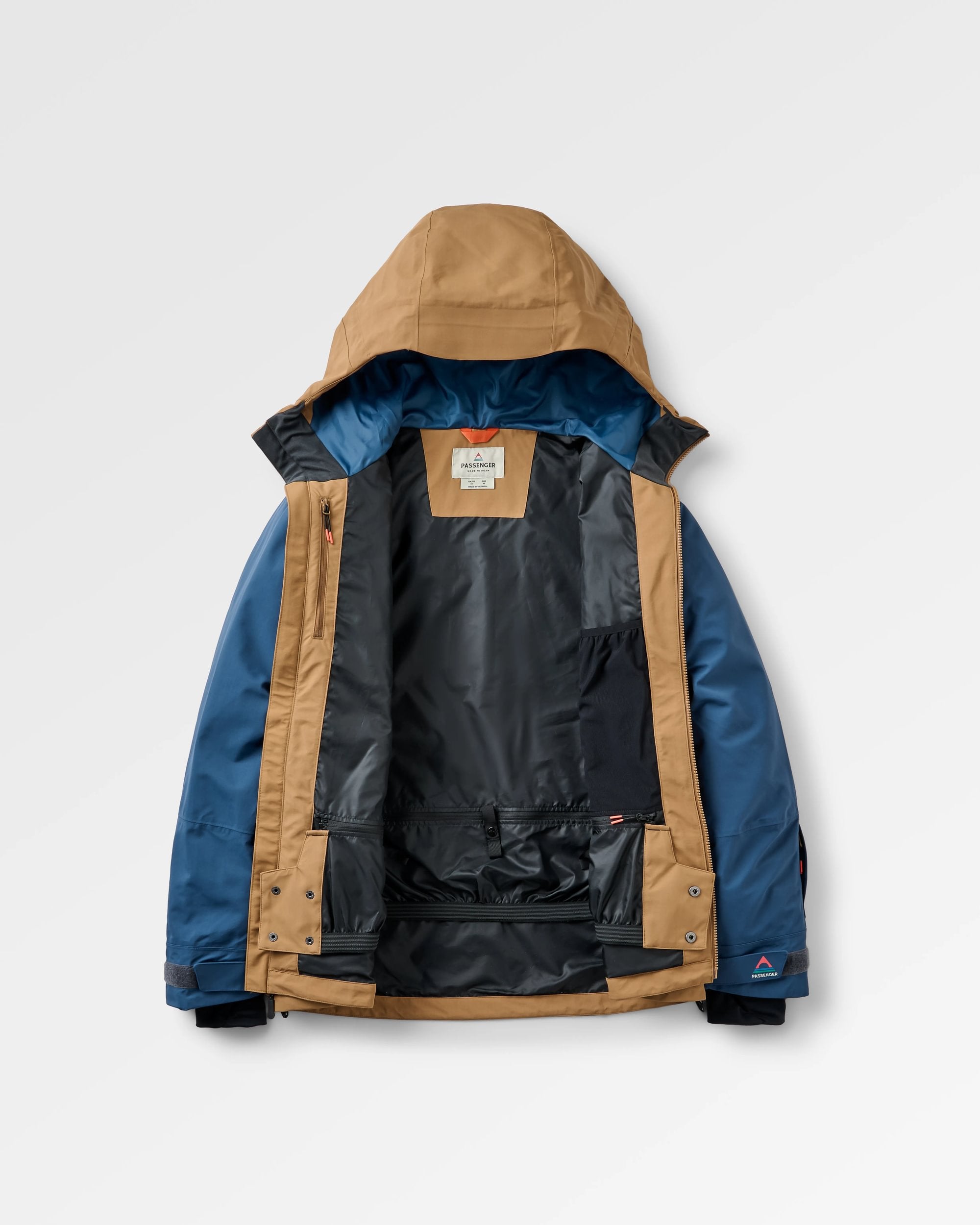 Snowscape Men's Recycled Jacket - Dark Denim/Toffee - Flatlay