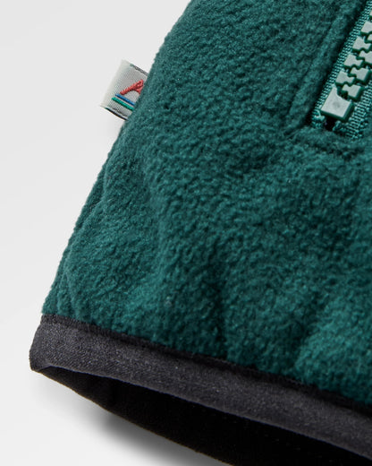 Set Off Recycled Polar 1/4 Zip Fleece - Geo Tracks Dark Fern - Flatlay