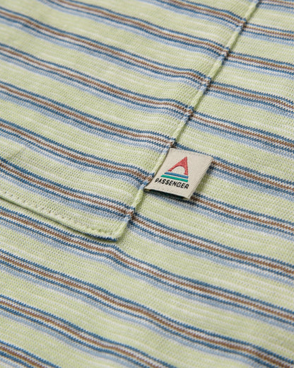 Sunscape Stripe Pocket T-Shirt - Seafoam - Flatlay