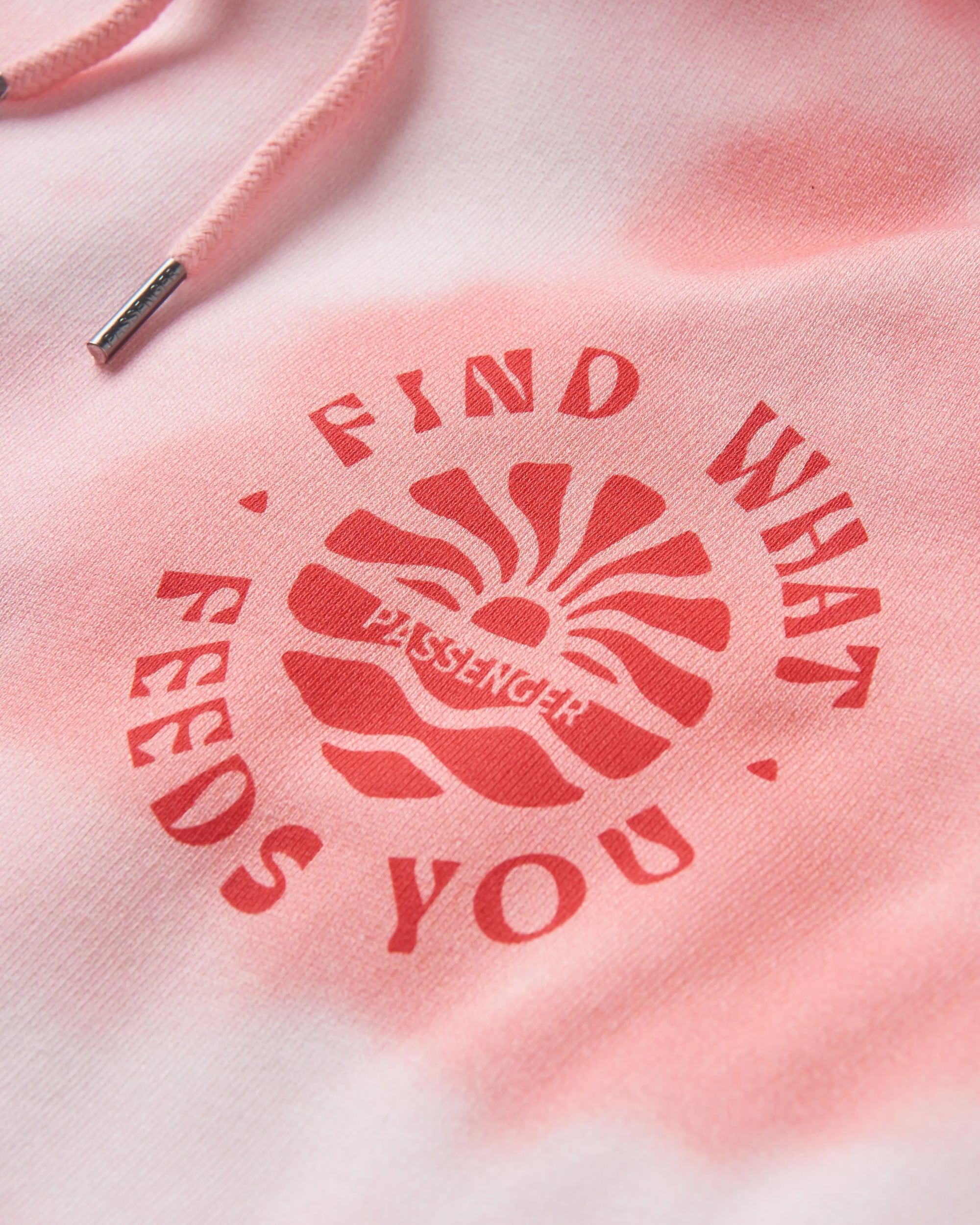 Rediscover Printed Hoodie - Tie Dye Shell Pink - Flatlay