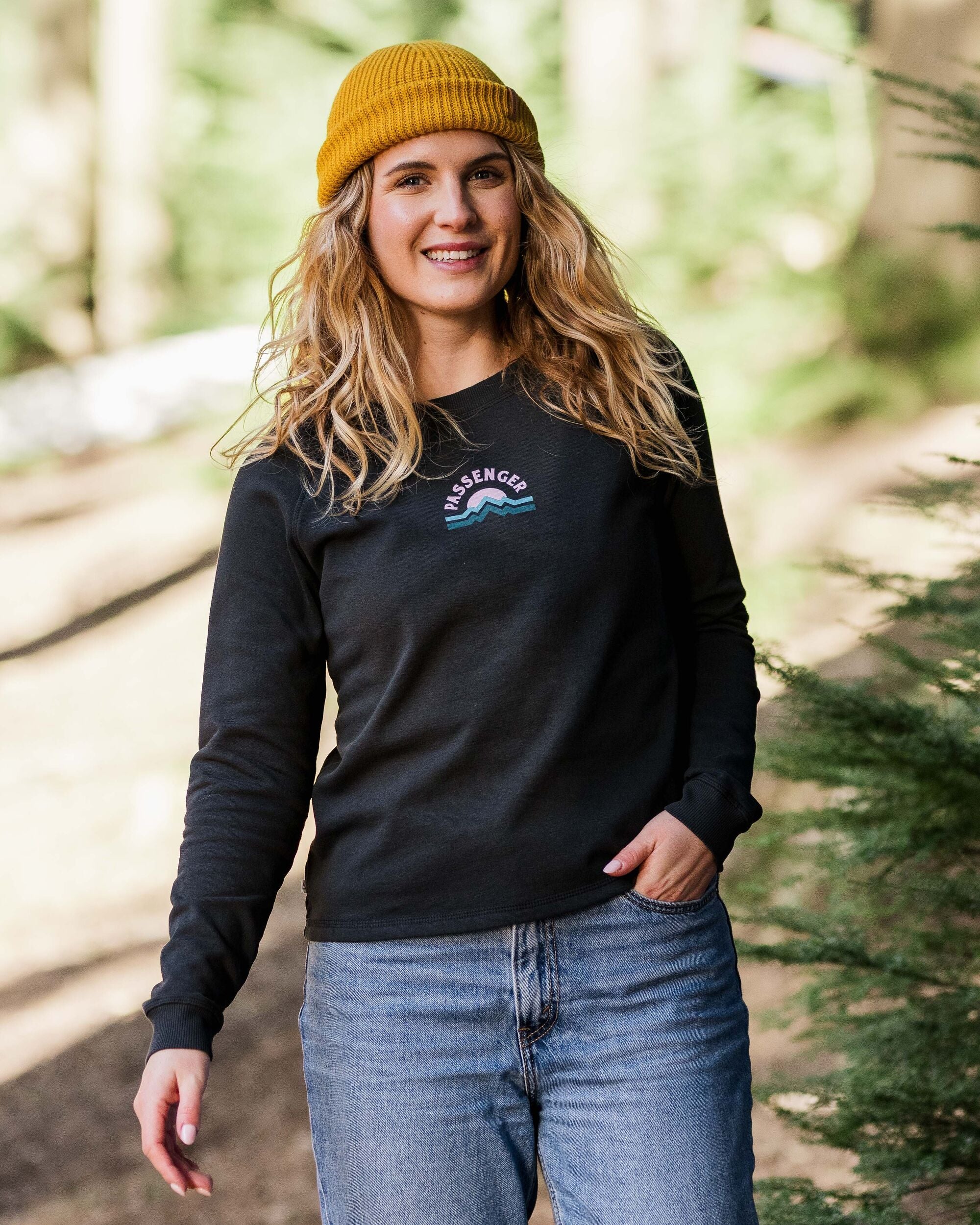 Breathe Recycled Cotton Sweatshirt - Black - Lifestyle