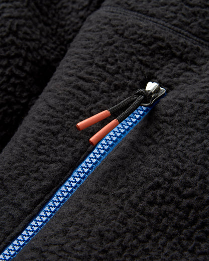 Maine 1/2 Zip Recycled Sherpa Fleece - Black - Flatlay