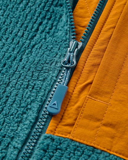 Venturescape Men's Recycled Fleece - Retro Orange/Tidal Blue - Flatlay
