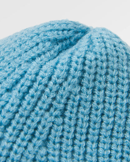 Compass Recycled Beanie - Retro Blue  - Flatlay