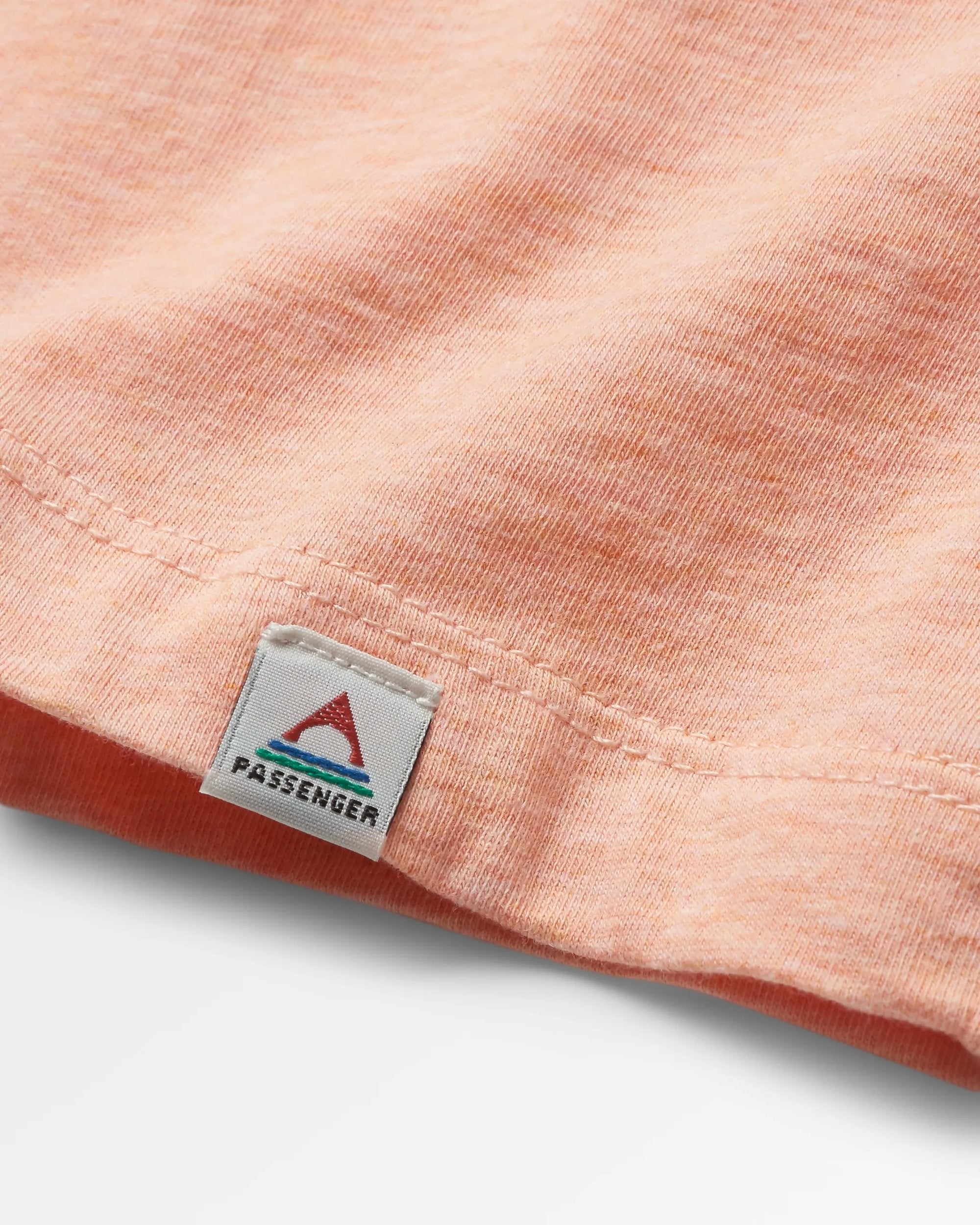 Poinsettia Organic Cotton T-Shirt - Soft Apricot Marl - Flatlay