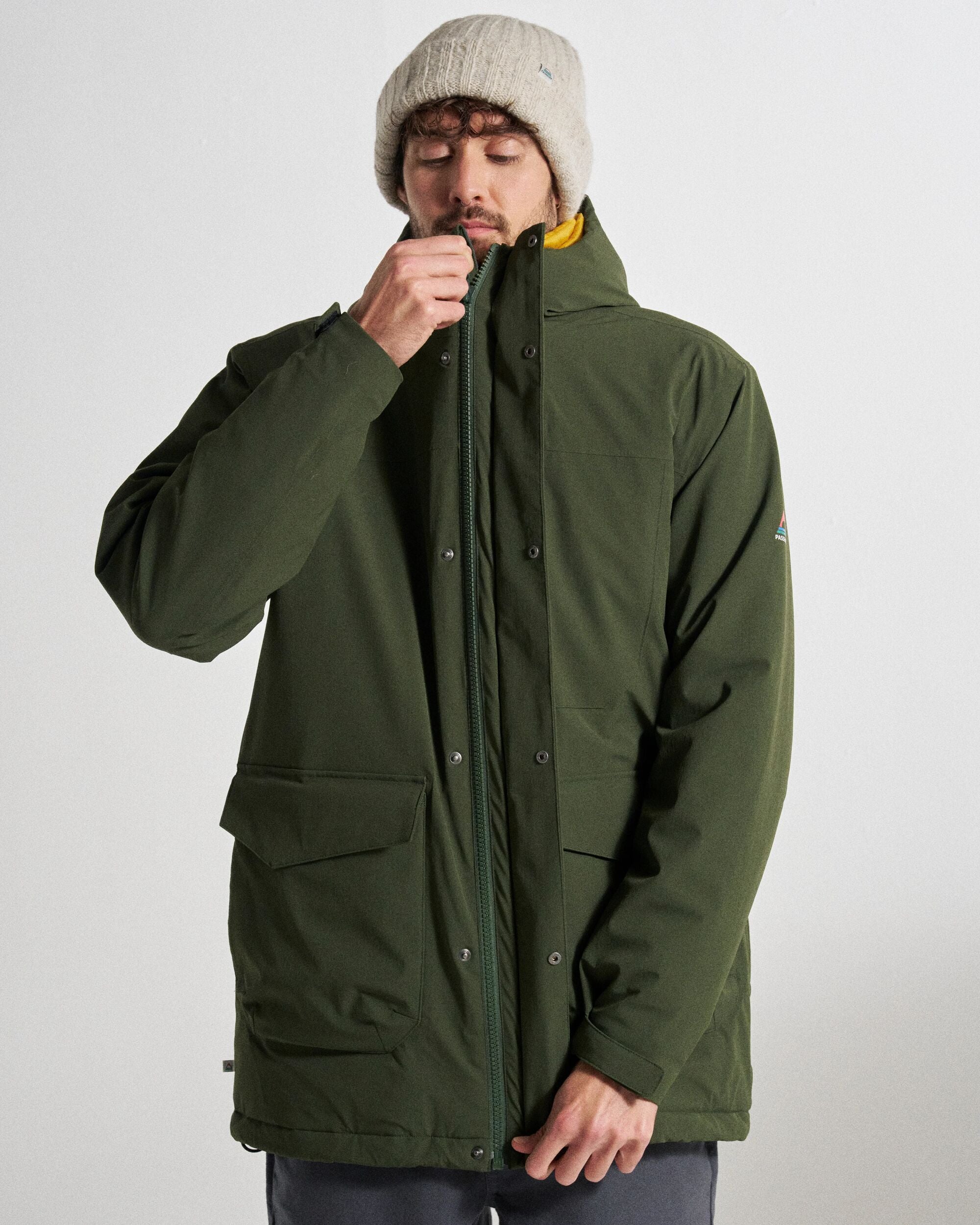 Rainier Waterproof Parka - Fir Tree - Studio Model
