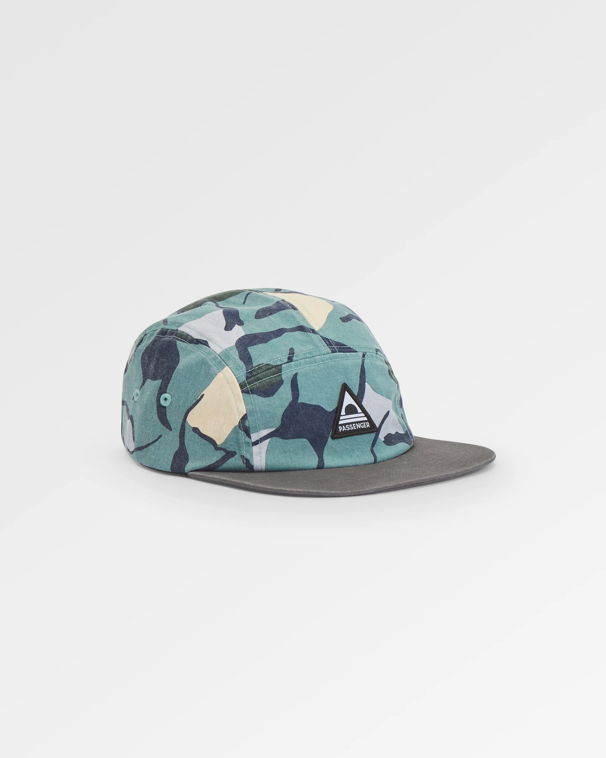 Coast Recycled 5 Panel Cap Snapback Cap - Abstract Trails Arctic - Flatlay
