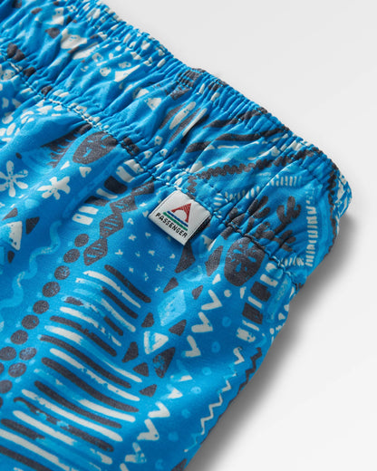 Way Out Recycled All Purpose Short - Vintage Patchwork Blue Pool - Flatlay