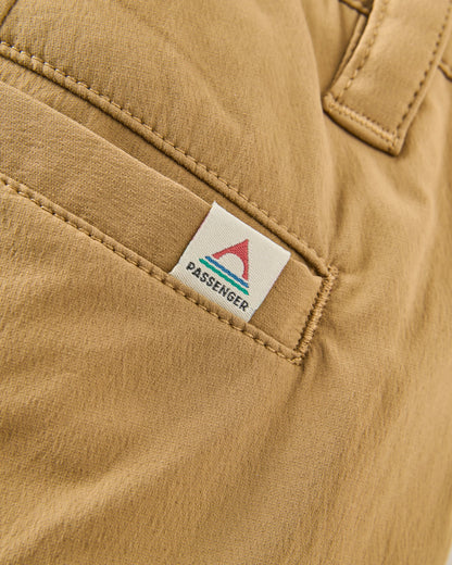 365 Hybrid Trouser - Caramel Brown - Flatlay