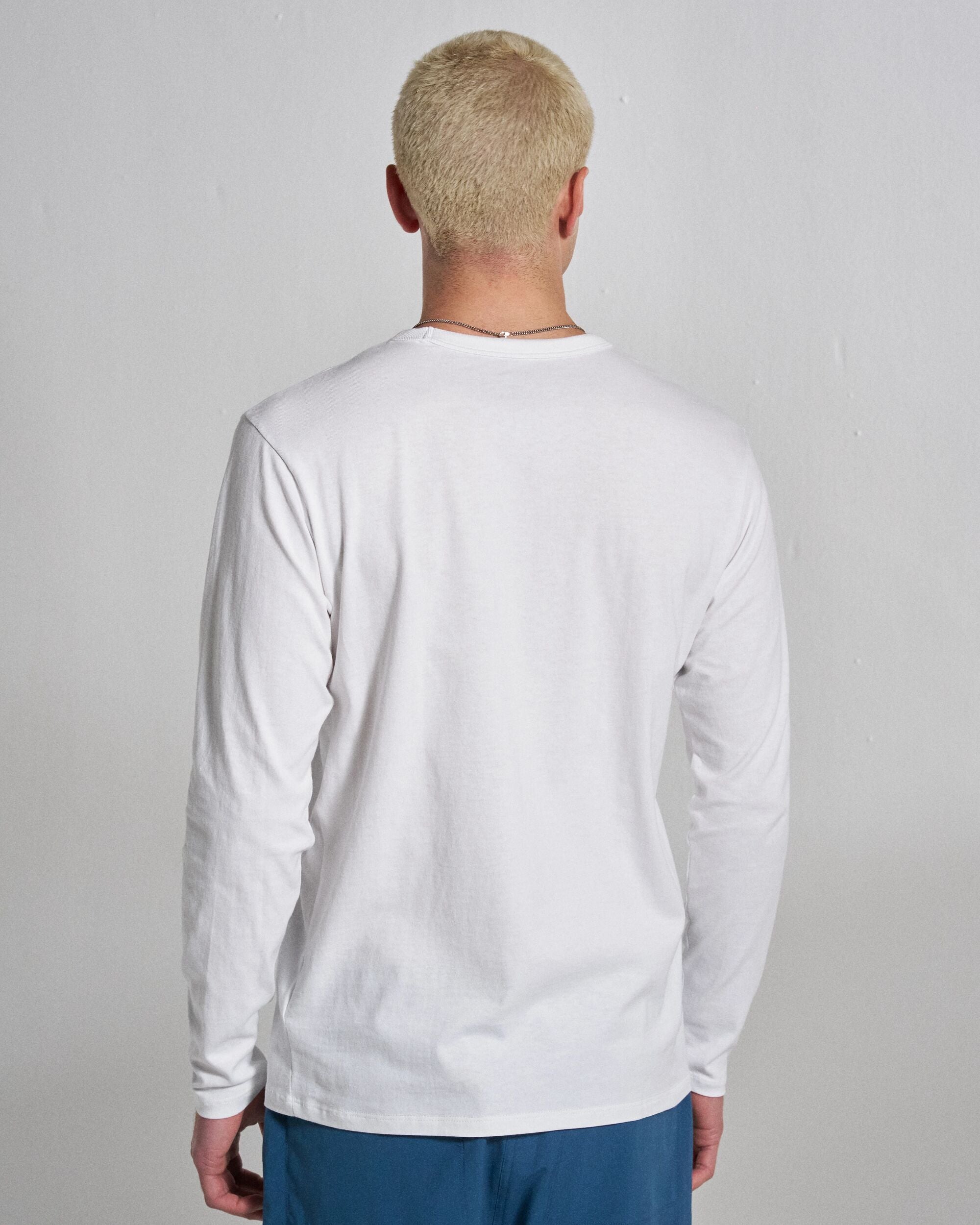 Classic Logo LS T-Shirt - White - Studio Model