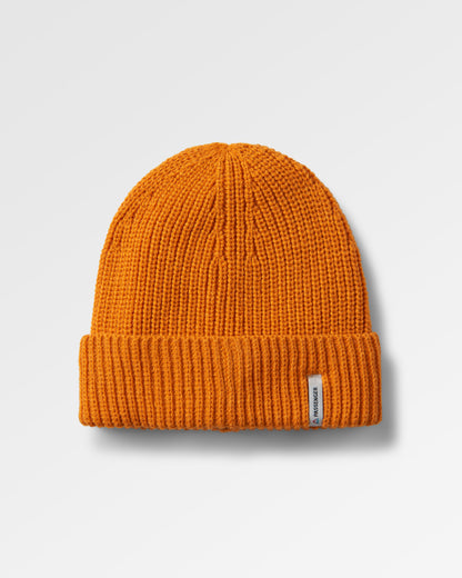 Compass Recycled Beanie - Sunrise Orange - Flatlay