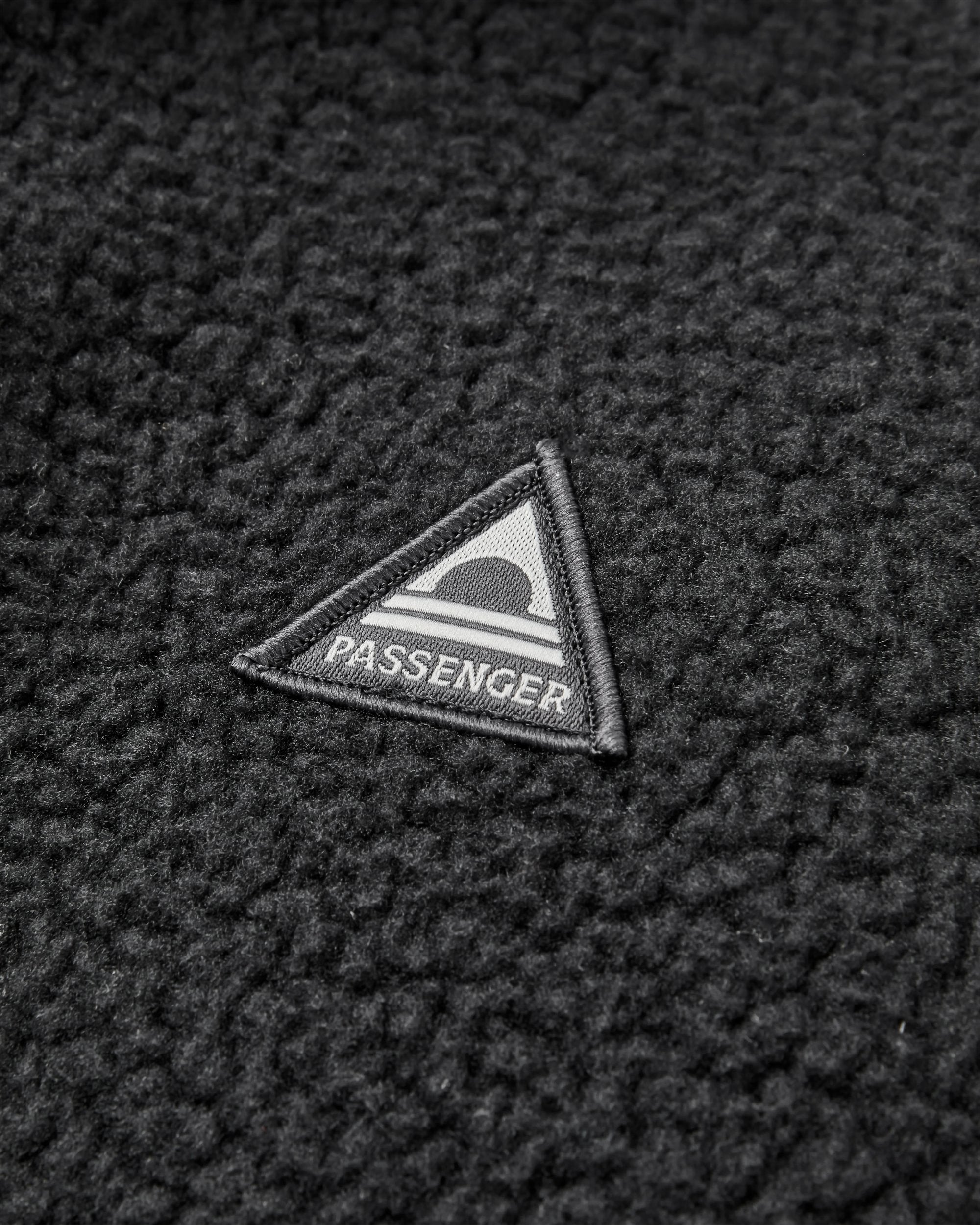Home Full Zip Sherpa Fleece - Black - Flatlay