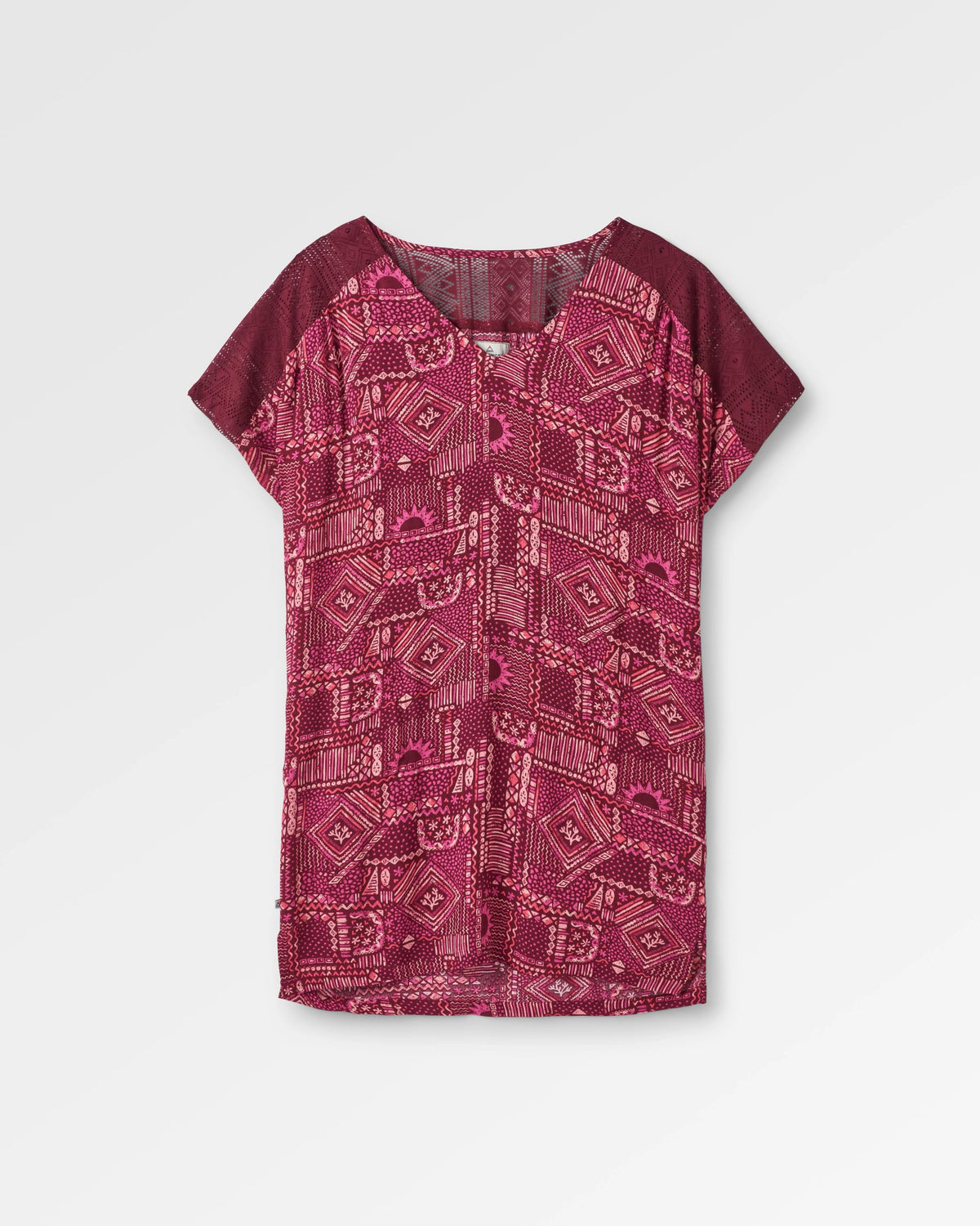 Ambrose Oversized Dress - Vintage Patchwork Wine - Flatlay