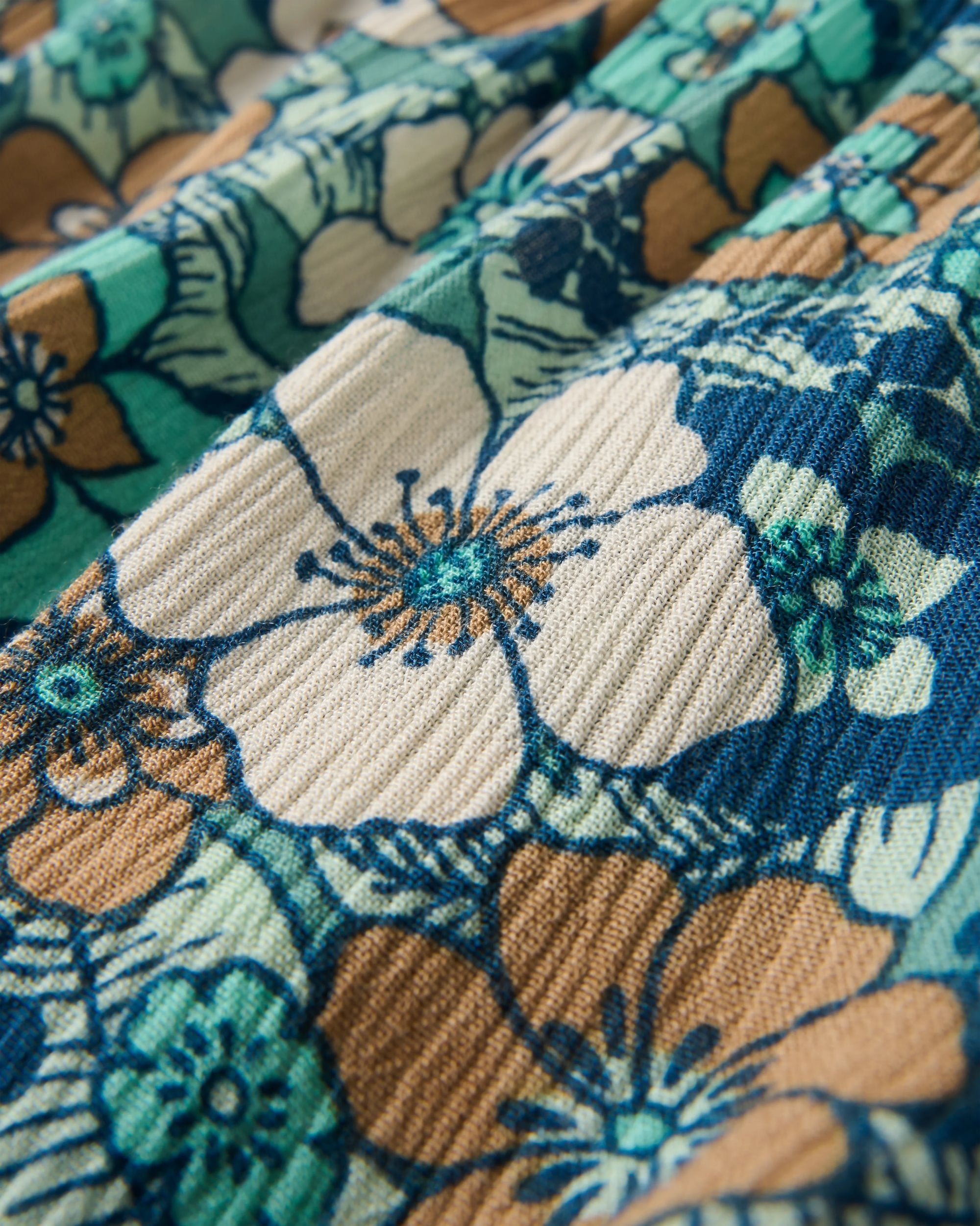 Dew EcoVero Woven Skirt - Vintage Floral Aqua - Flatlay