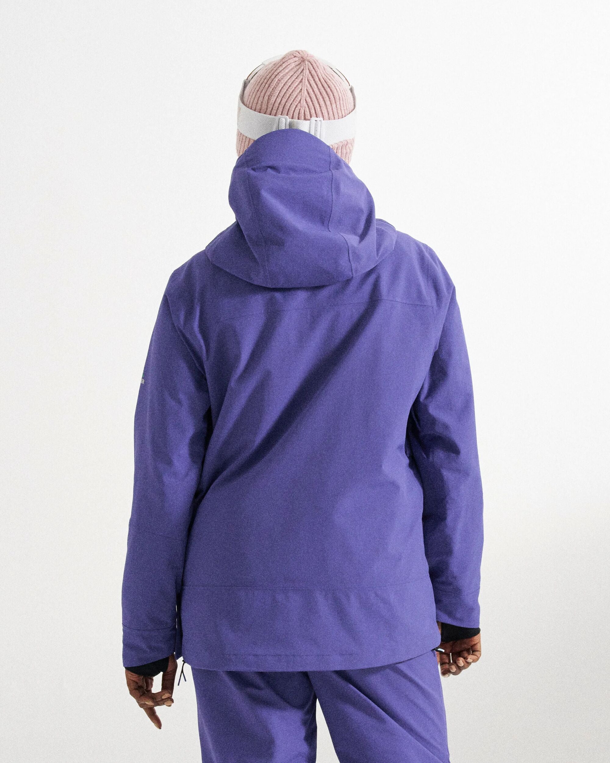 Snowscape Women's Recycled Anorak - Purple Indigo - Studio Model