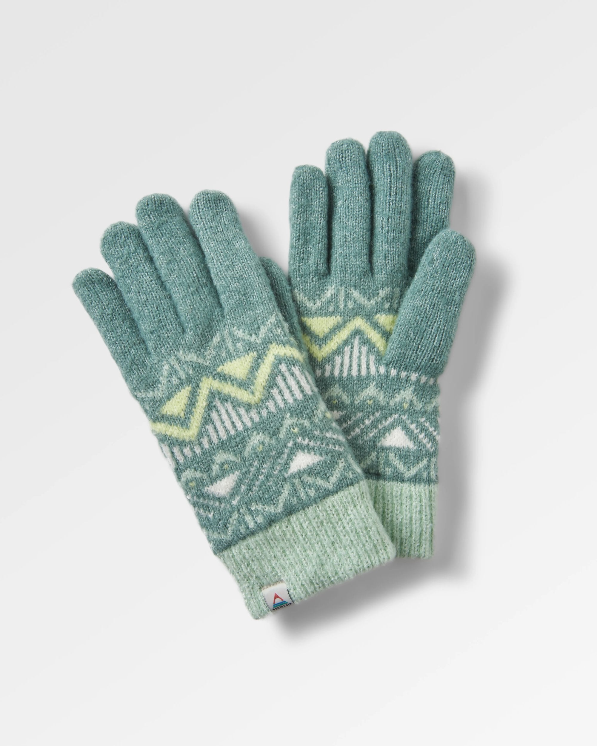 Nettle Recycled Knitted Gloves - Arctic - Flatlay