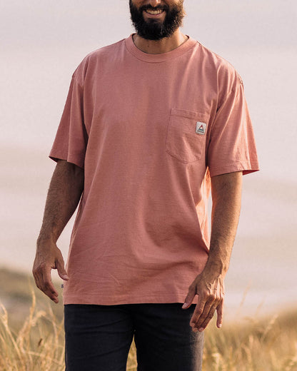 Heritage Recycled Cotton Pocket T-Shirt - Peach