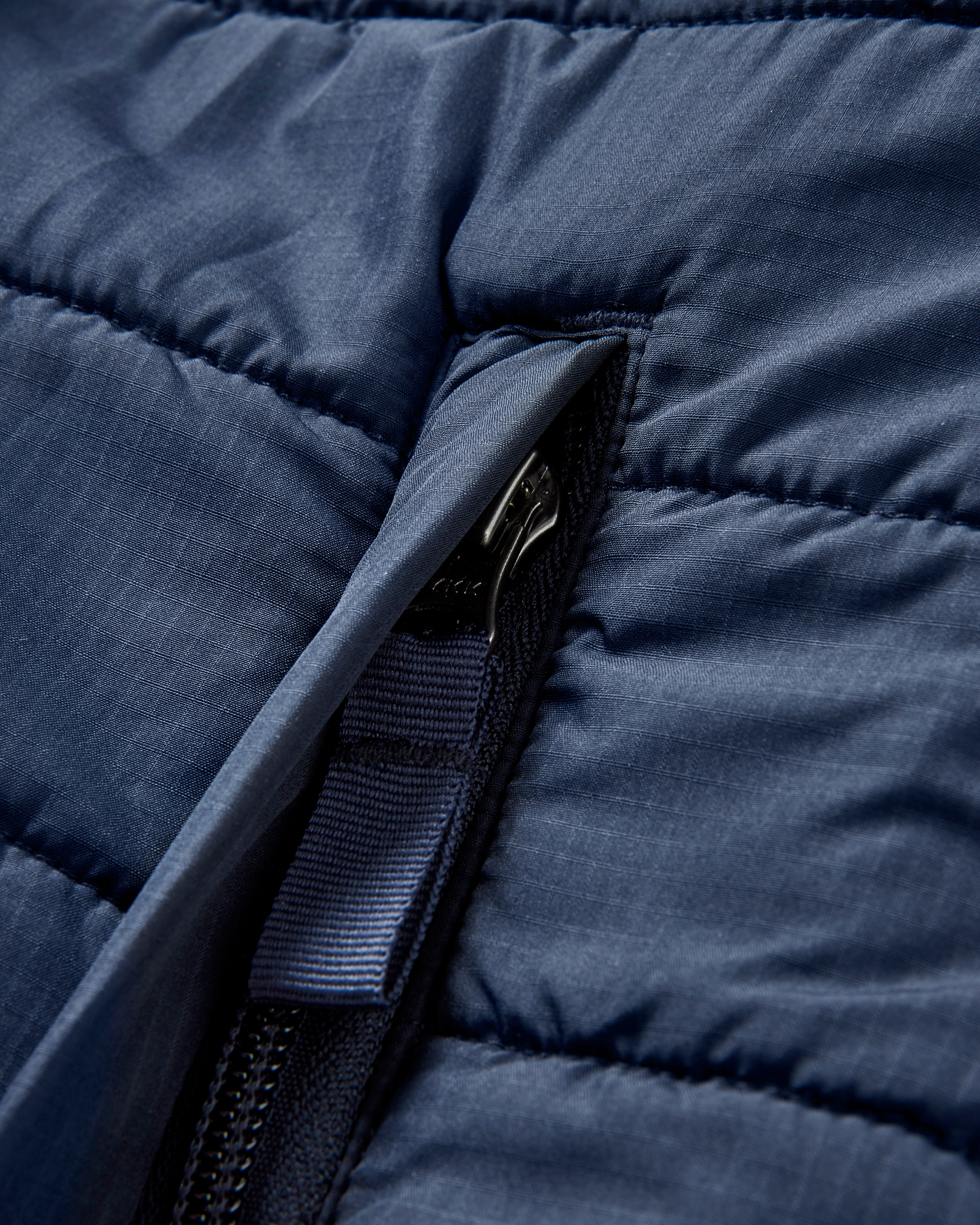 Born Explorer Recycled Polar-Lined Sherpa Vest - Blue Steel - Flatlay