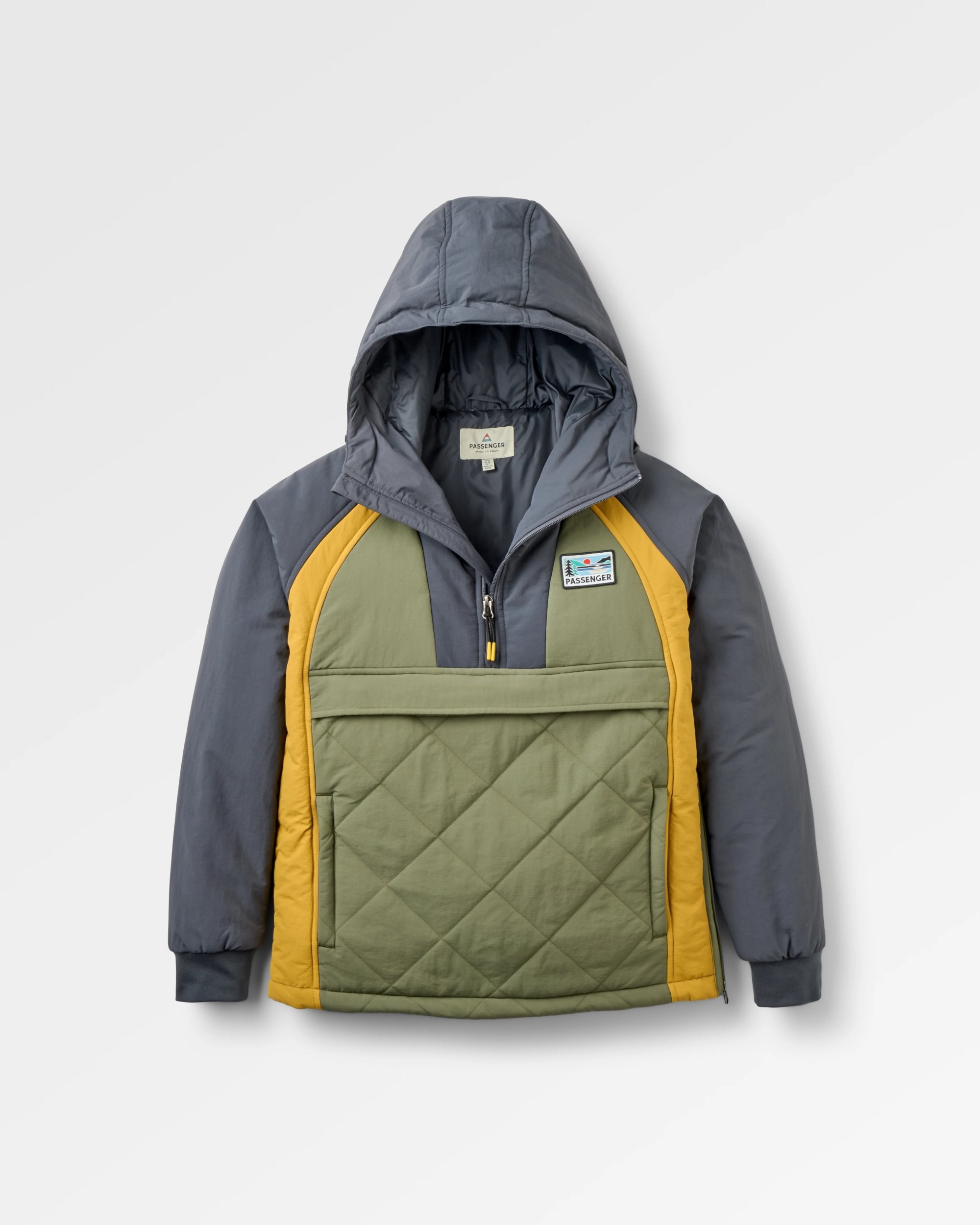 Ocean Insulated Anorak - Dusty Olive/Charcoal - Flatlay