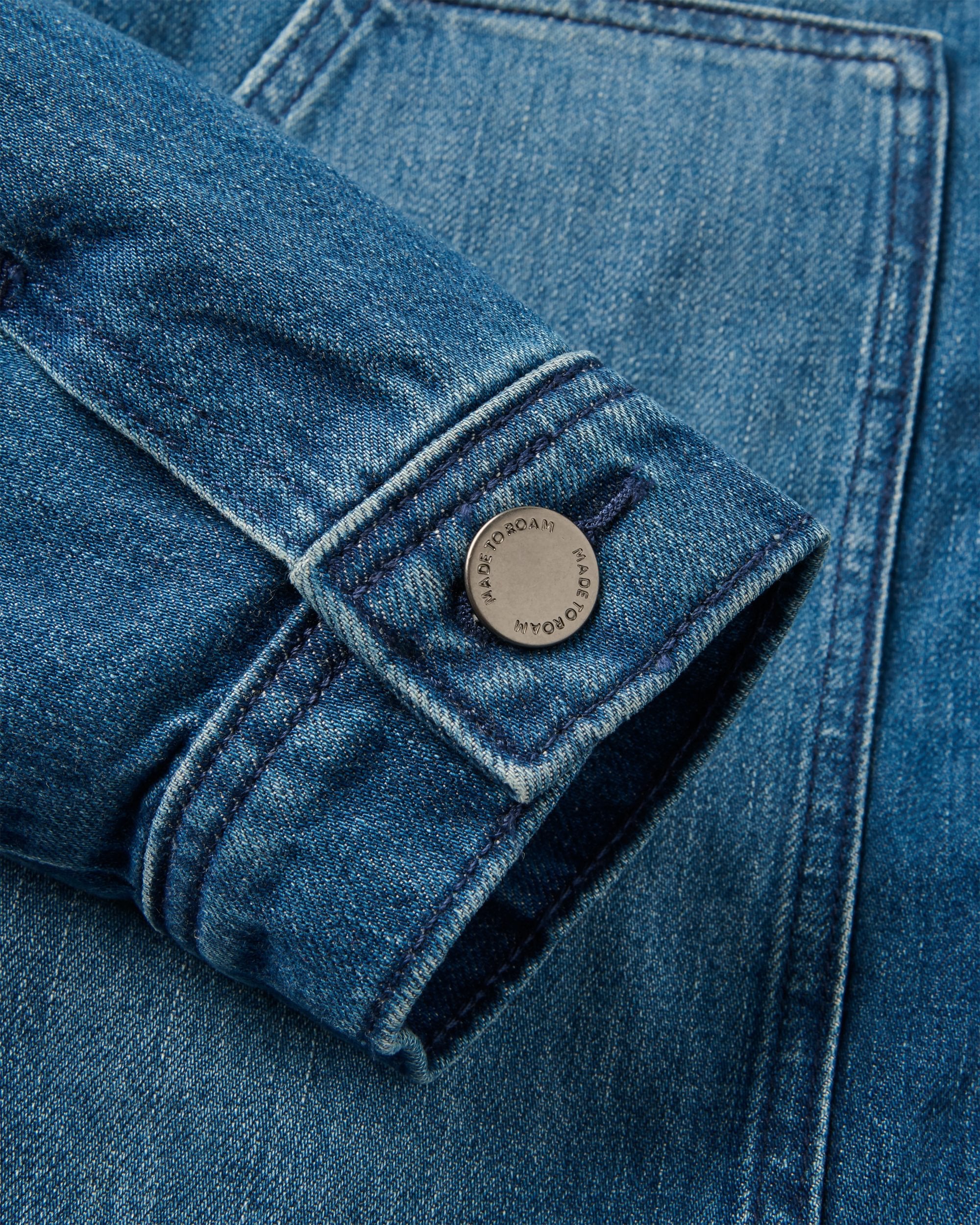 Vantage Lined Denim Jacket - Mid Wash Denim  - Flatlay